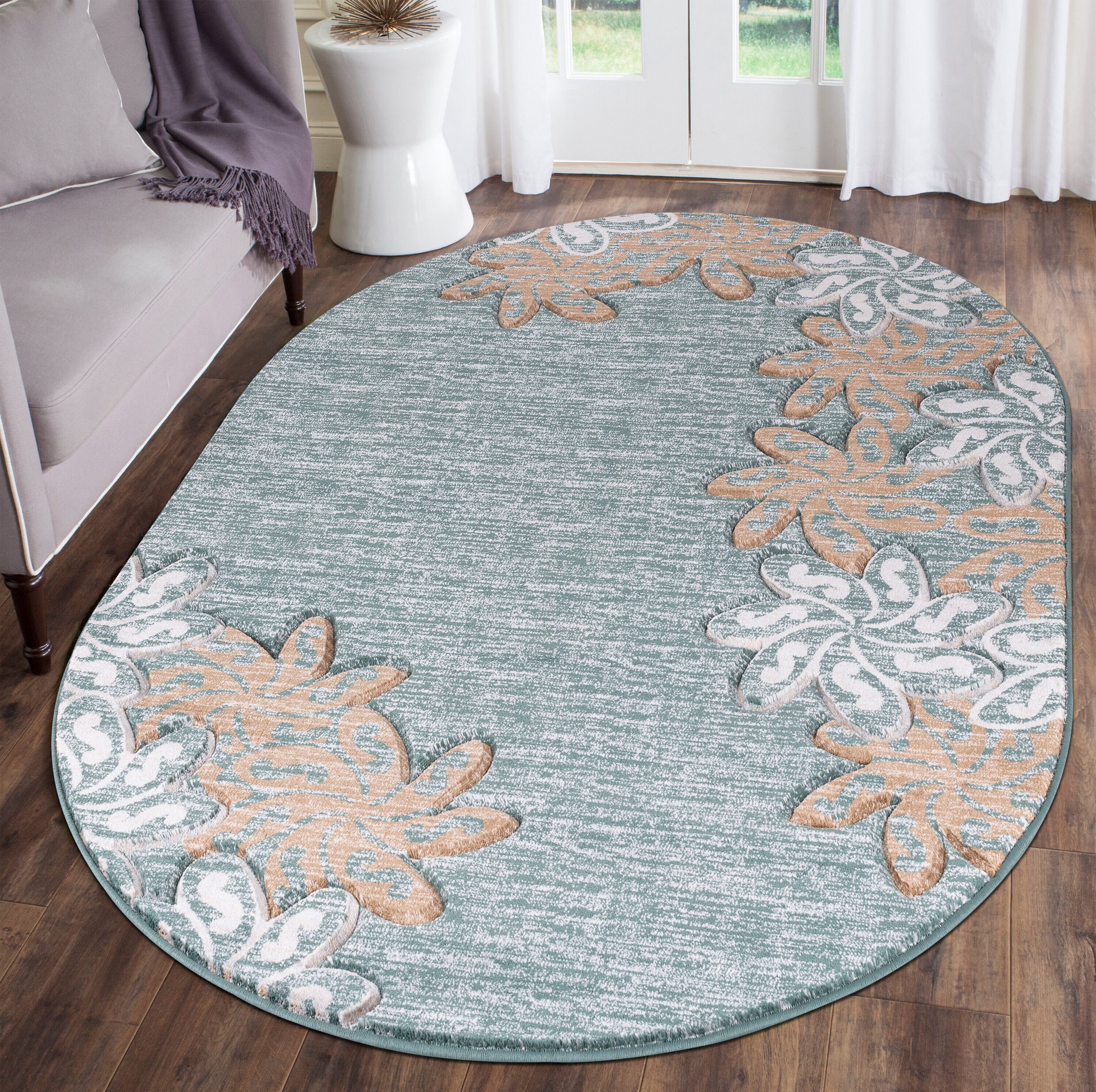 MSRUGS Vintage 5 x 5 Multiple Colors/Finishes Round Indoor Floral/Botanical  Vintage Area Rug in the Rugs department at