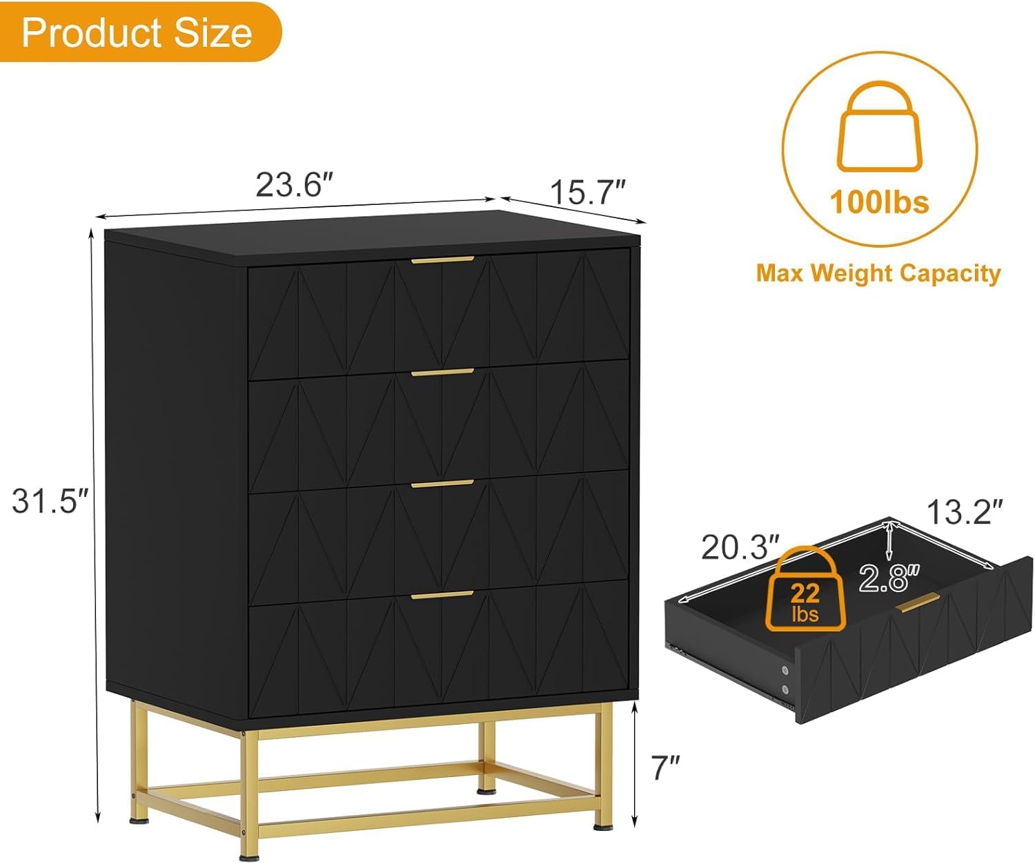 Qeetex D23PHO33J3F84W dressers - View #5