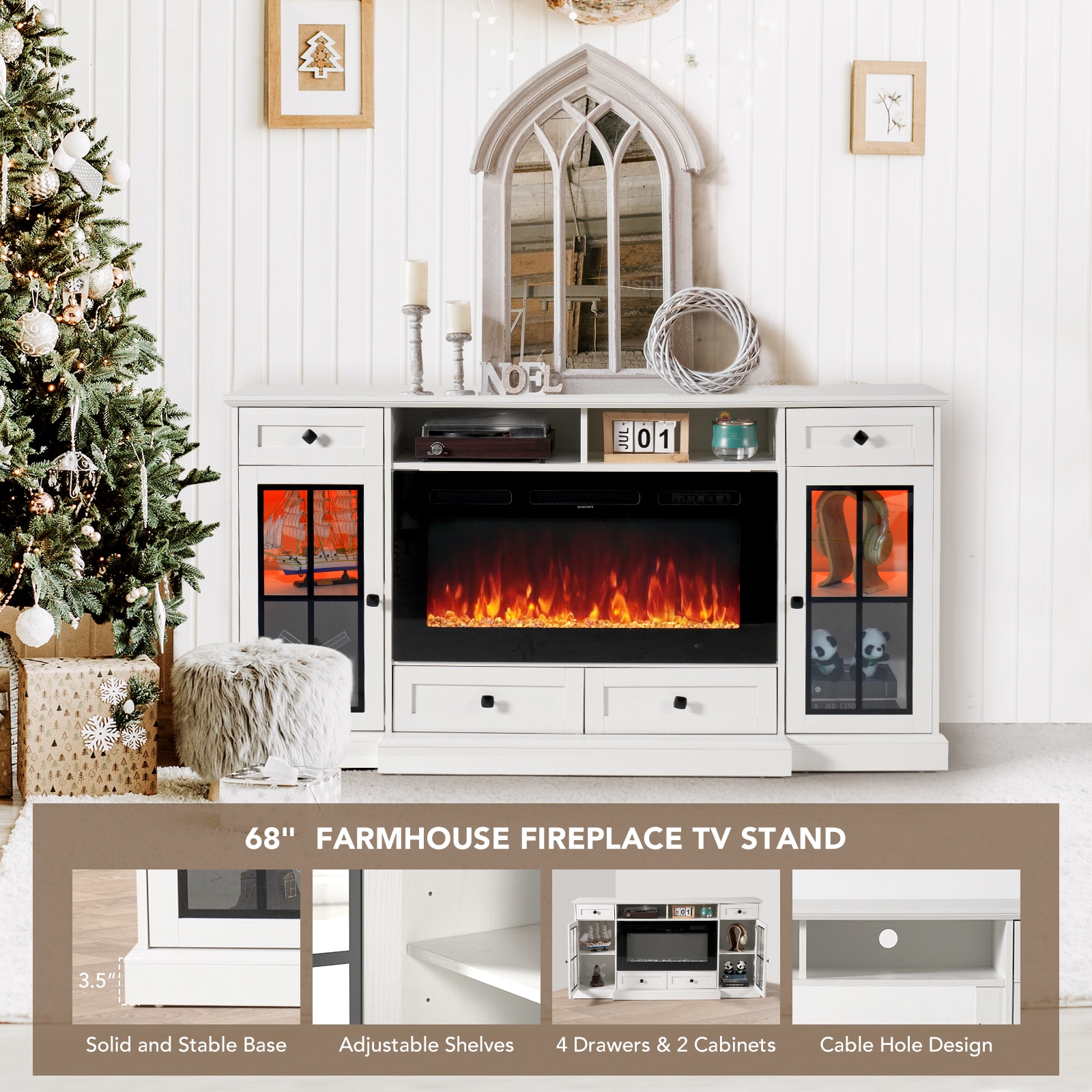 AOXUN H21032WH+H20028 Electric-Fireplaces - View #3