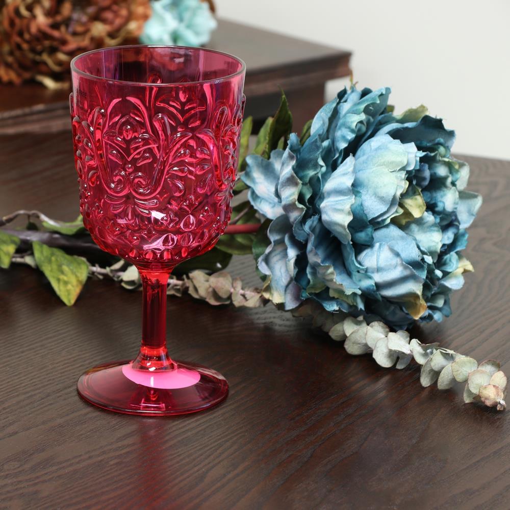 Certified International Ruby Diamond Acrylic Set of 8 All-Purpose Goblets