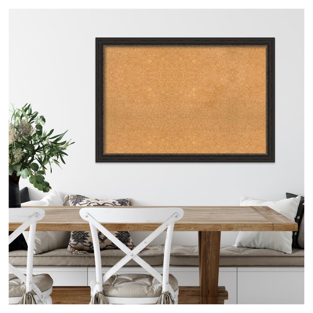 Natural Cork Bulletin Board with Bronze Beaded Frame