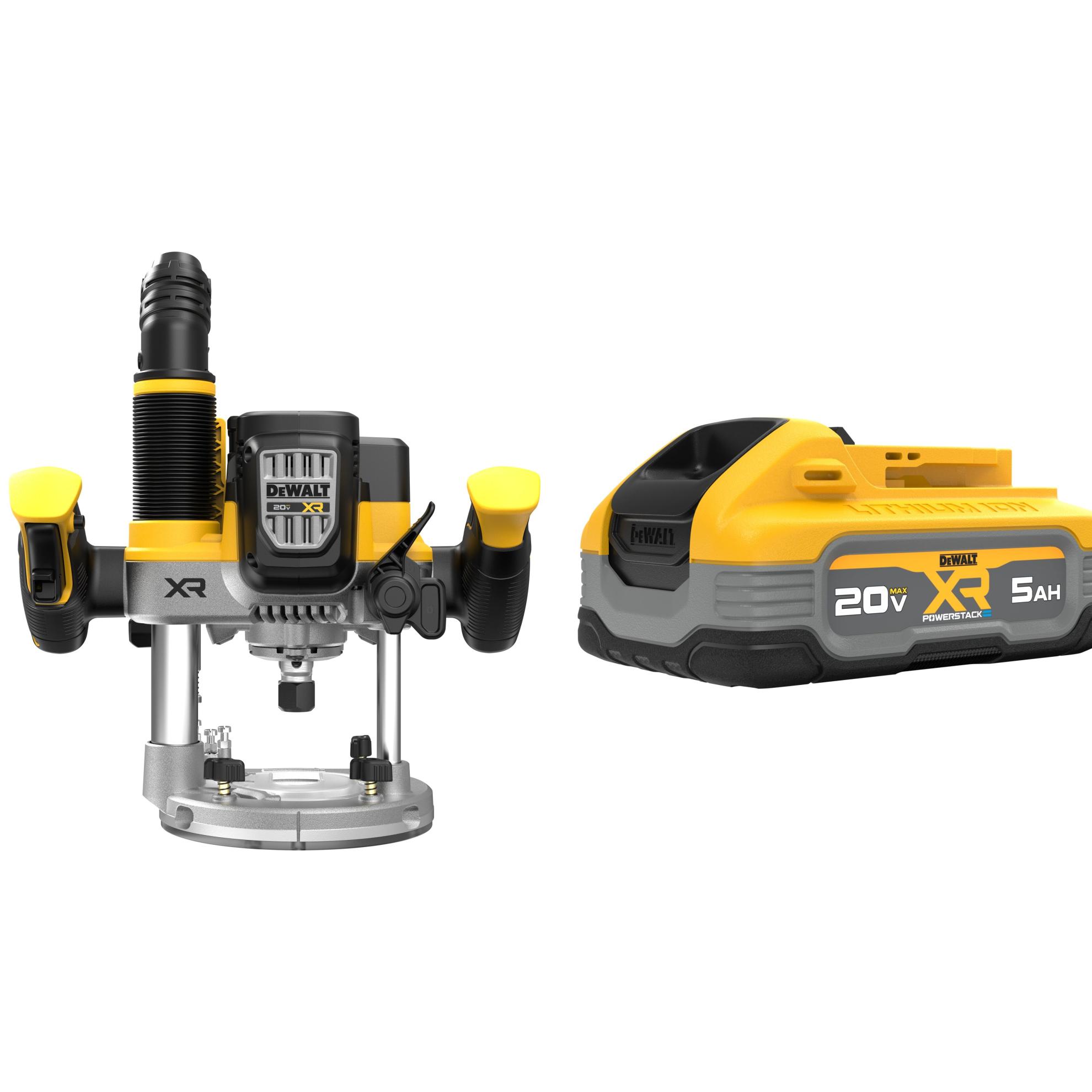 DEWALT  XR 1/4-in and 1/2-in 2.25-HP Plunge Cordless Router w/XR POWERSTACK 20V Battery