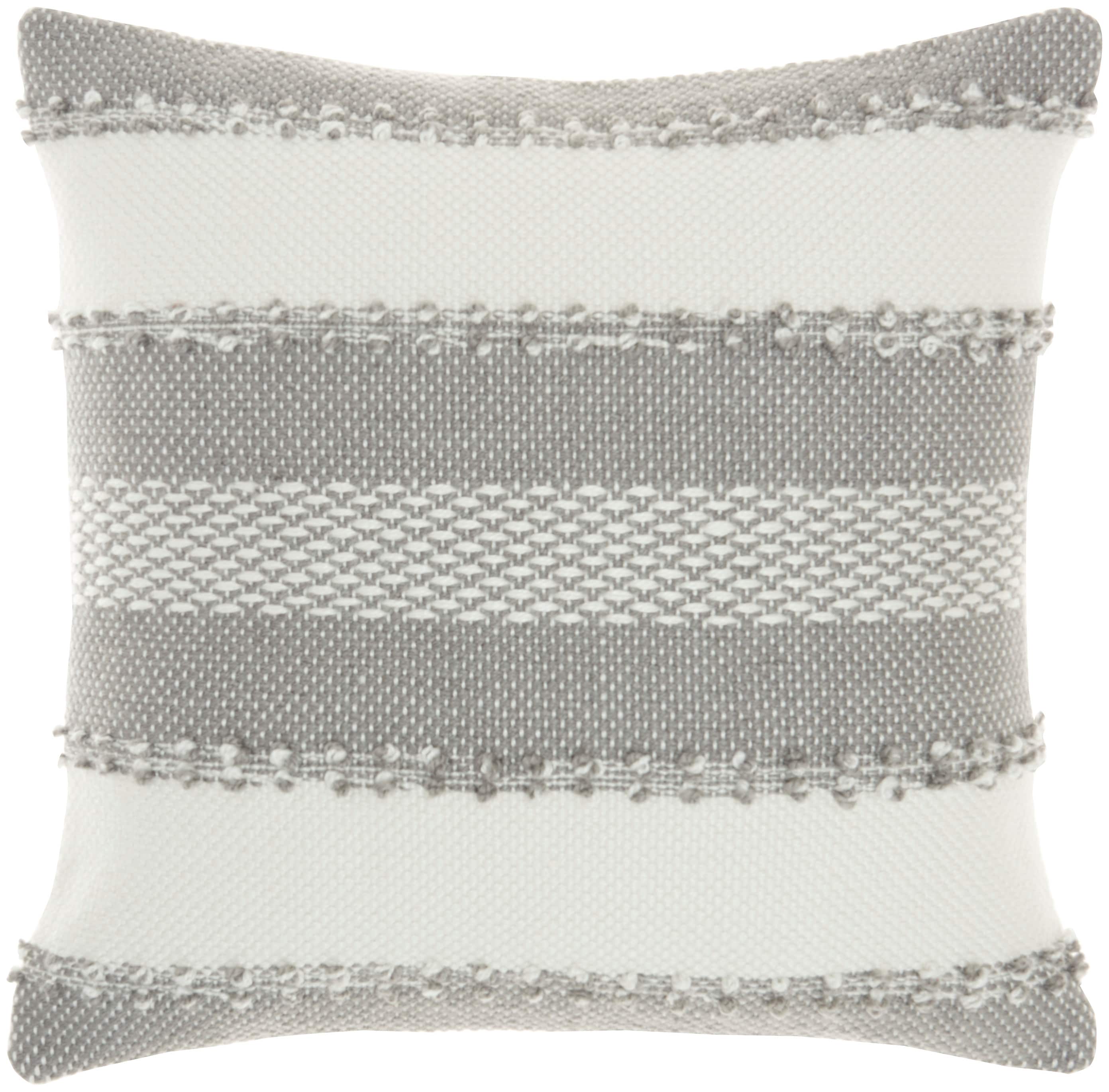 Mina Victory 798019081010 18-in x 18-in Grey Square Indoor Decorative Pillow