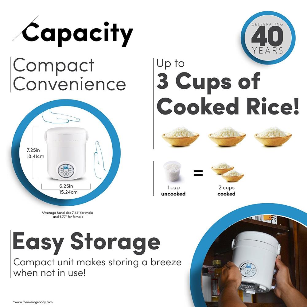 Aroma Mini 3-Cup Digital Cool Touch Rice Cooker - White