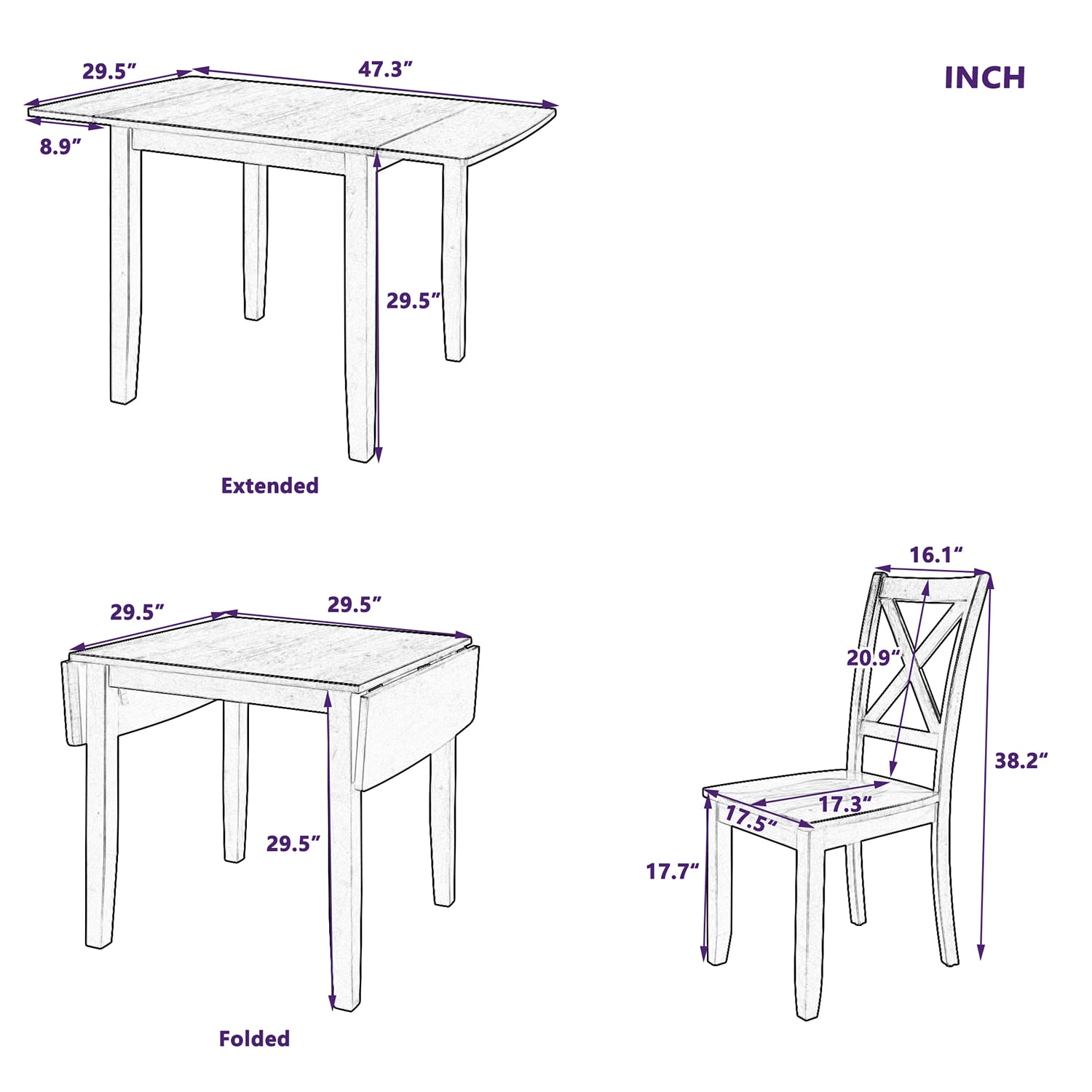 SINOFURN SYA010299GL Dining-Sets - View #2