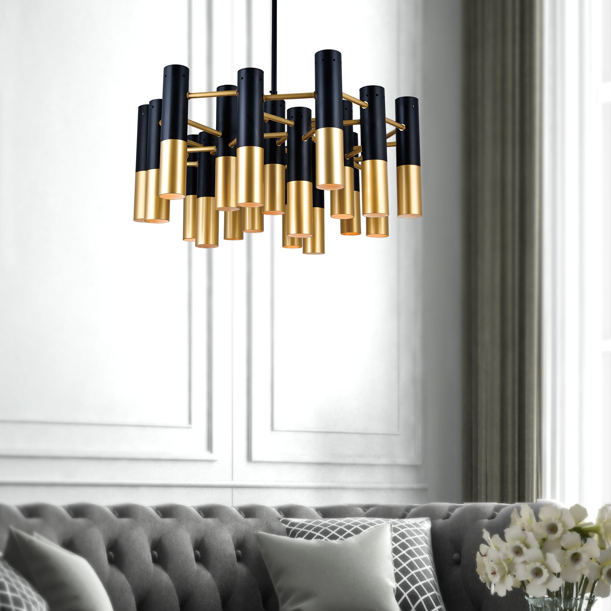 CWI Lighting 1015P26-19-129 Anem 19 -Light Matte Multiple colors Transitional For Use in Bathrooms, Bedrooms, Dining Rooms, Foyers, Kitchens, Living Rooms Chandelier