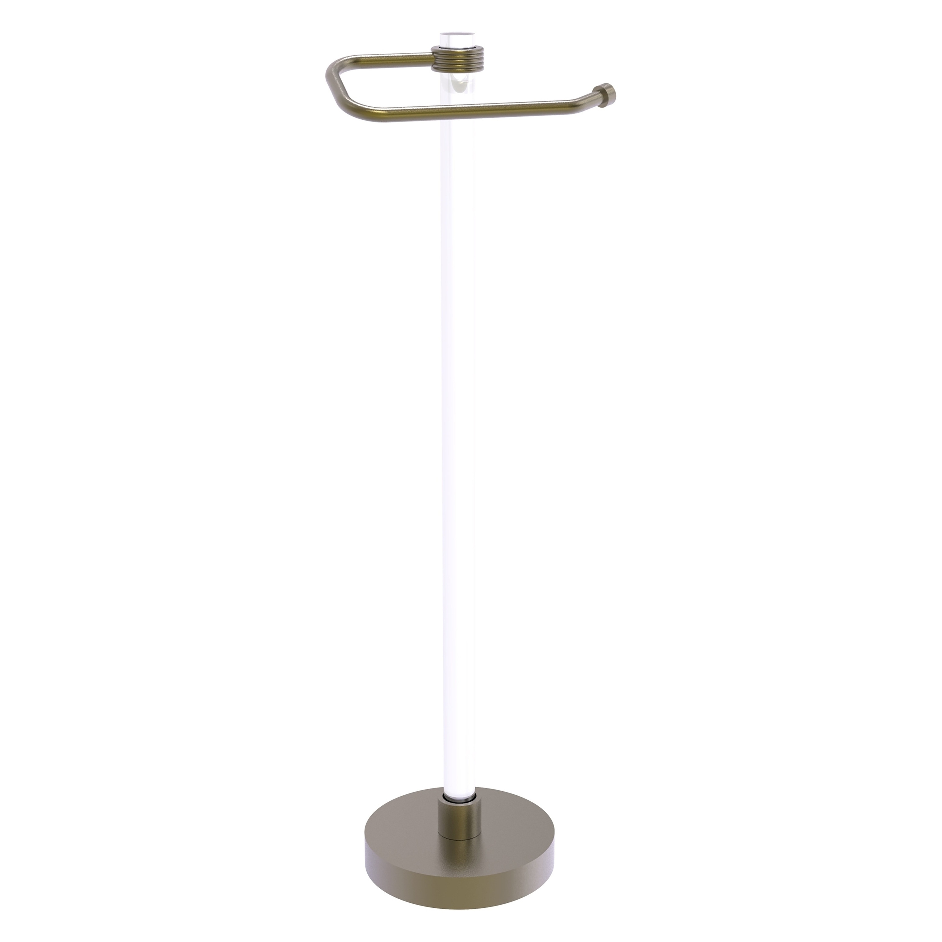 Allied Brass CVTS-25G-ABR Clearview Antique Brass Freestanding Single post Toilet Paper Holder 1 -Rolls with Storage