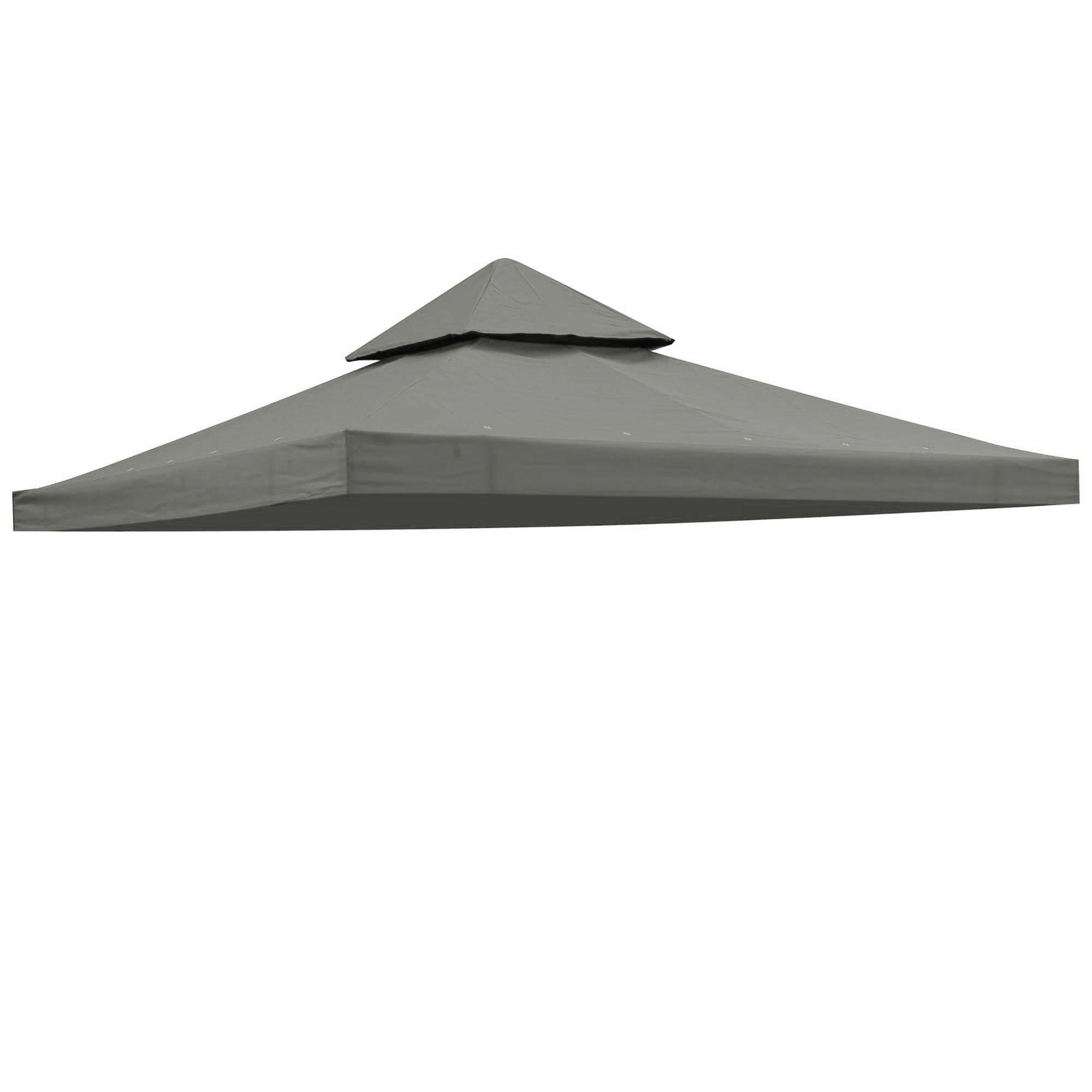 Yescom 07TOP001-8T-09-LO 8x8Ft 2-Tier Gazebo Top Replacement UV30+ for 2 Tier Outdoor Patio Canopy Cover Party Backyard Garden Gray