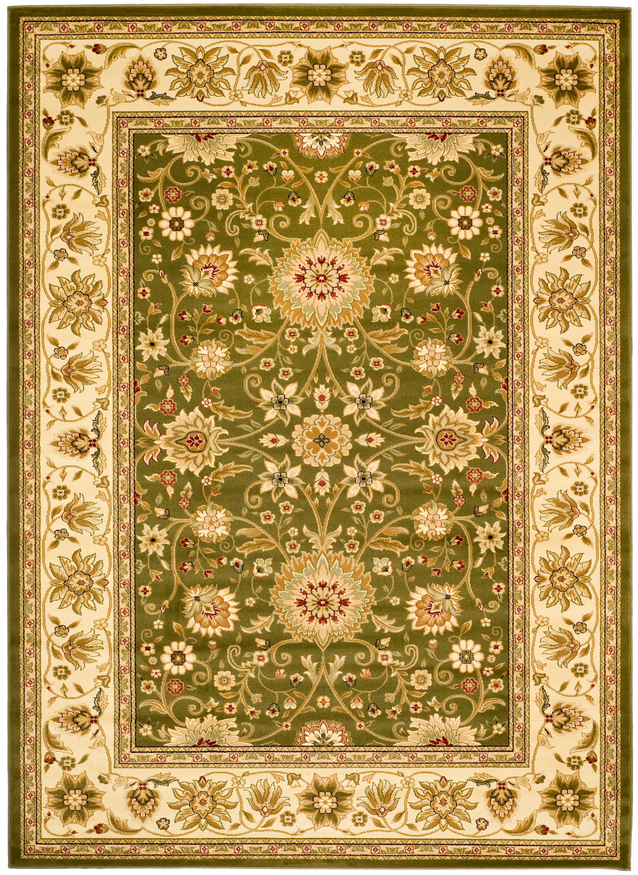 Safavieh Lyndhurst Sarouk 8 X 11 (ft) Sage/Ivory Indoor Floral ...