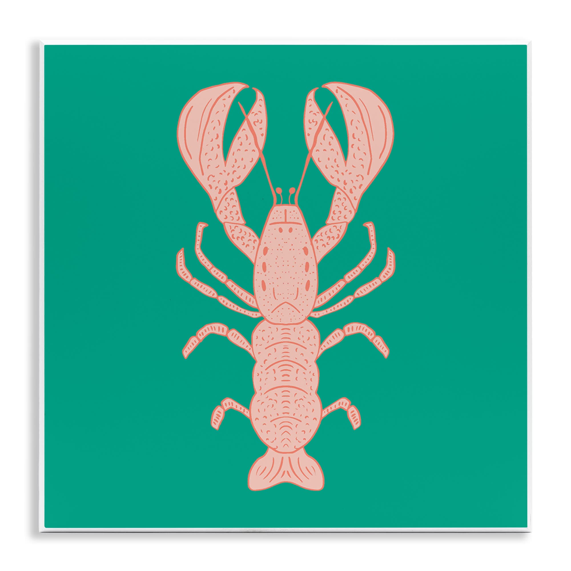 Stupell Industries  Minimal Pink and Green Lobster Wall Plaque Art By Sazerelli Designs 12 x 12