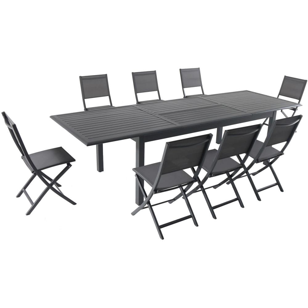 Hanover DAWDN9PCFD-GRY Dawson 9-Piece Gray Patio Dining Set