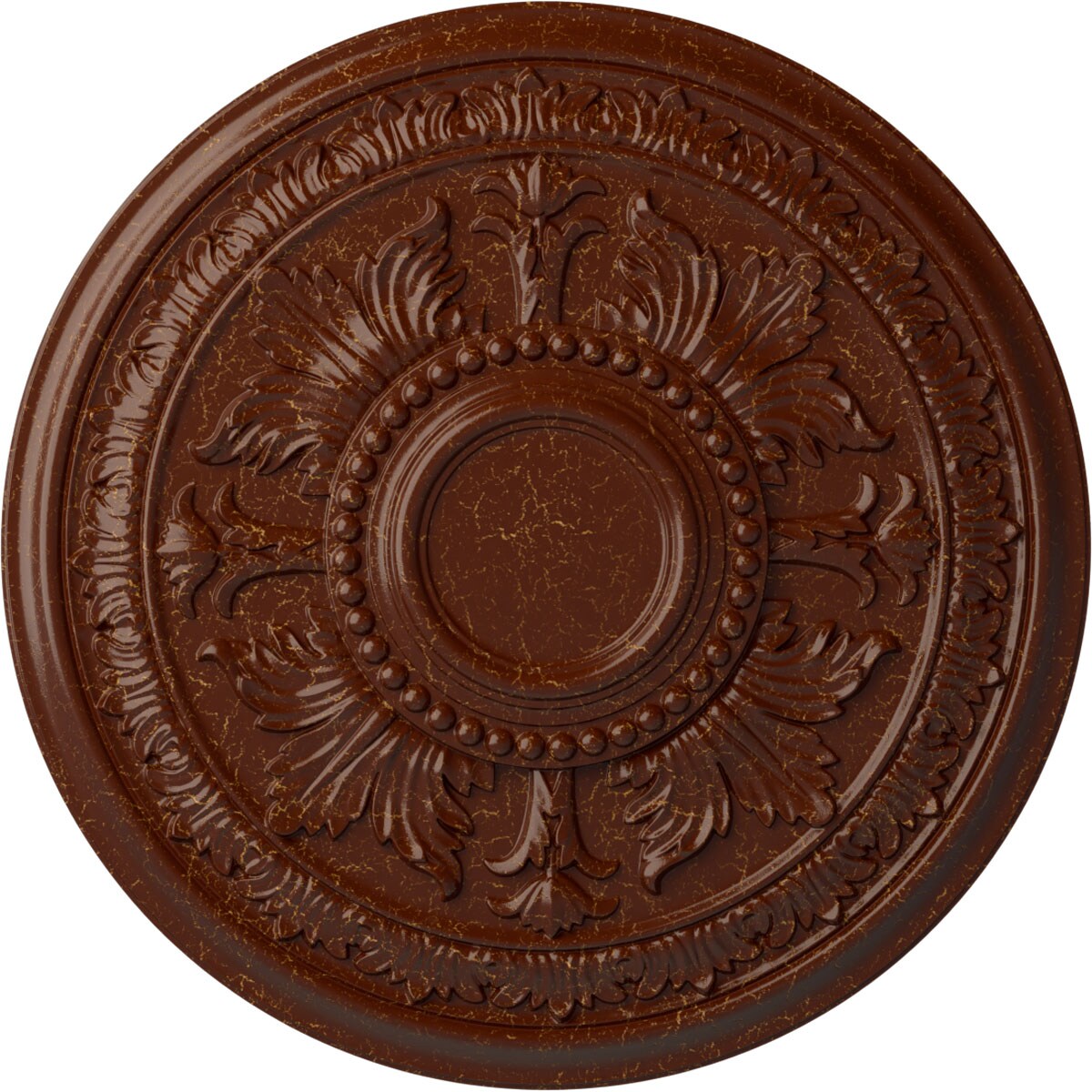 Ekena Millwork CM30TEBMC Tellson 30.625-in W x 30.625-in L Painted Burnished Mahogany Crackle Polyurethane Whole Ceiling Medallion
