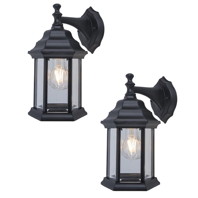 Outdoor Wall Lights Department At, Black Outdoor Wall Lantern Sconce 2 Pack