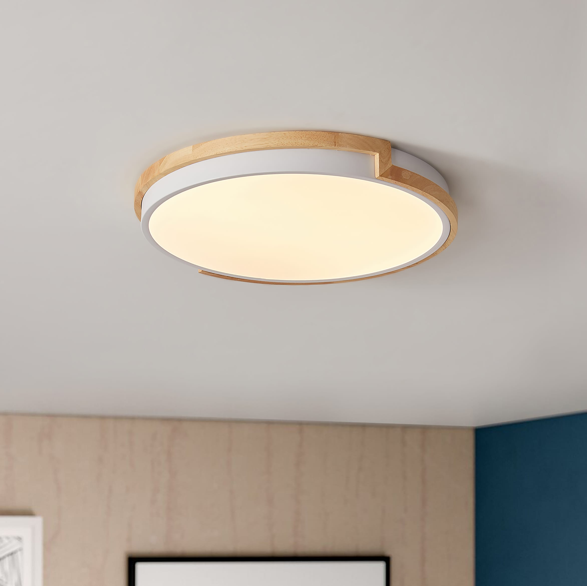 Aiwen 16.53 in. 1 - Light Simple Circle LED Flush Mount Ceiling Light ...