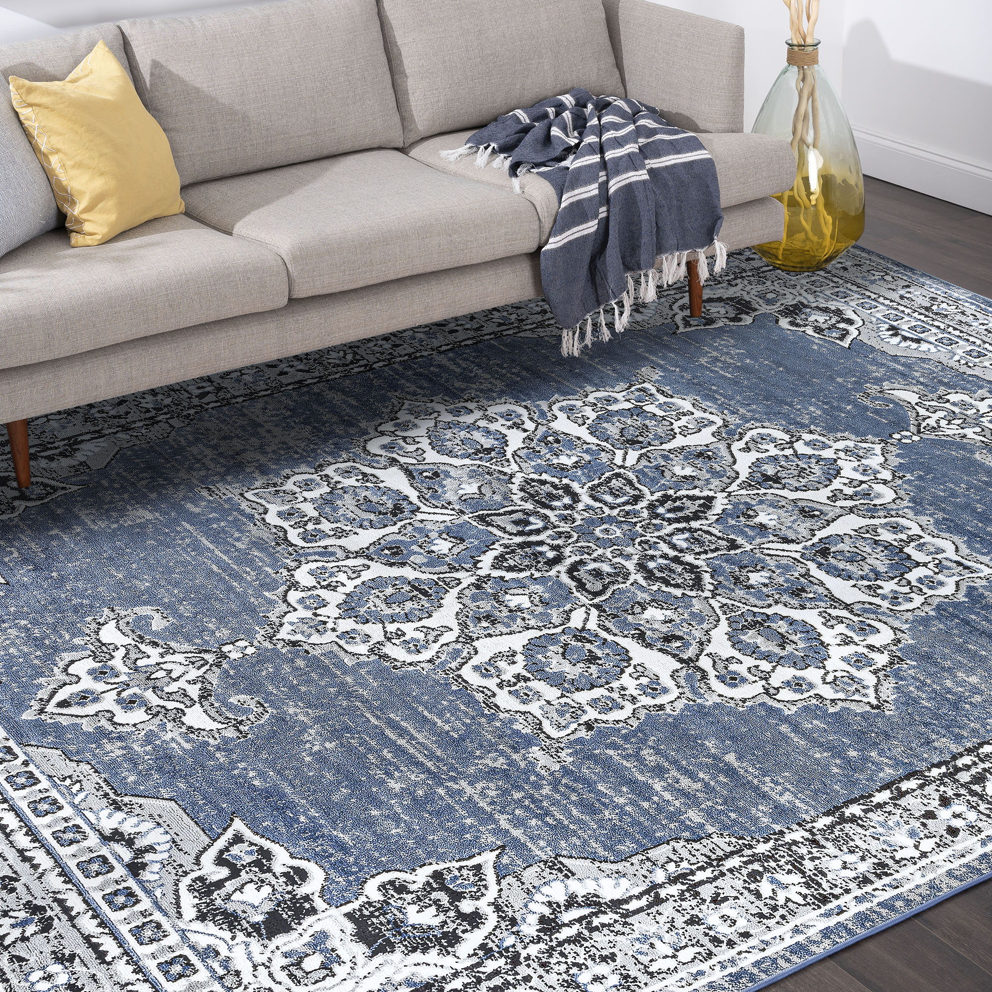 Tayse WYT1406 8X10 Wyatt 8 x 10 (ft) Loomed Polypropylene Blue Rectangular Indoor Area rug