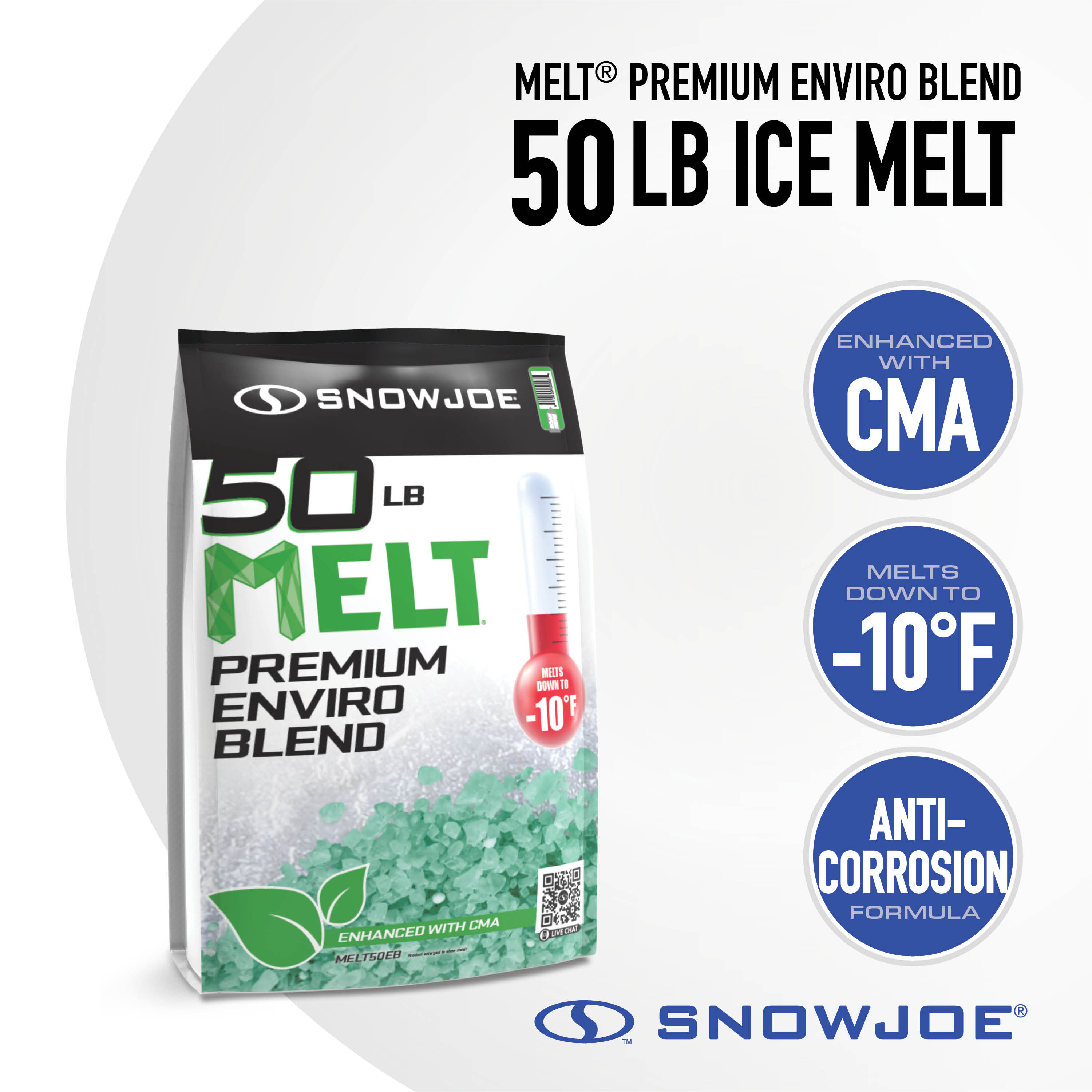 Snow Joe MELT50EB 50-lbs. Safer For Pets Sodium chloride Ice Melt Granules