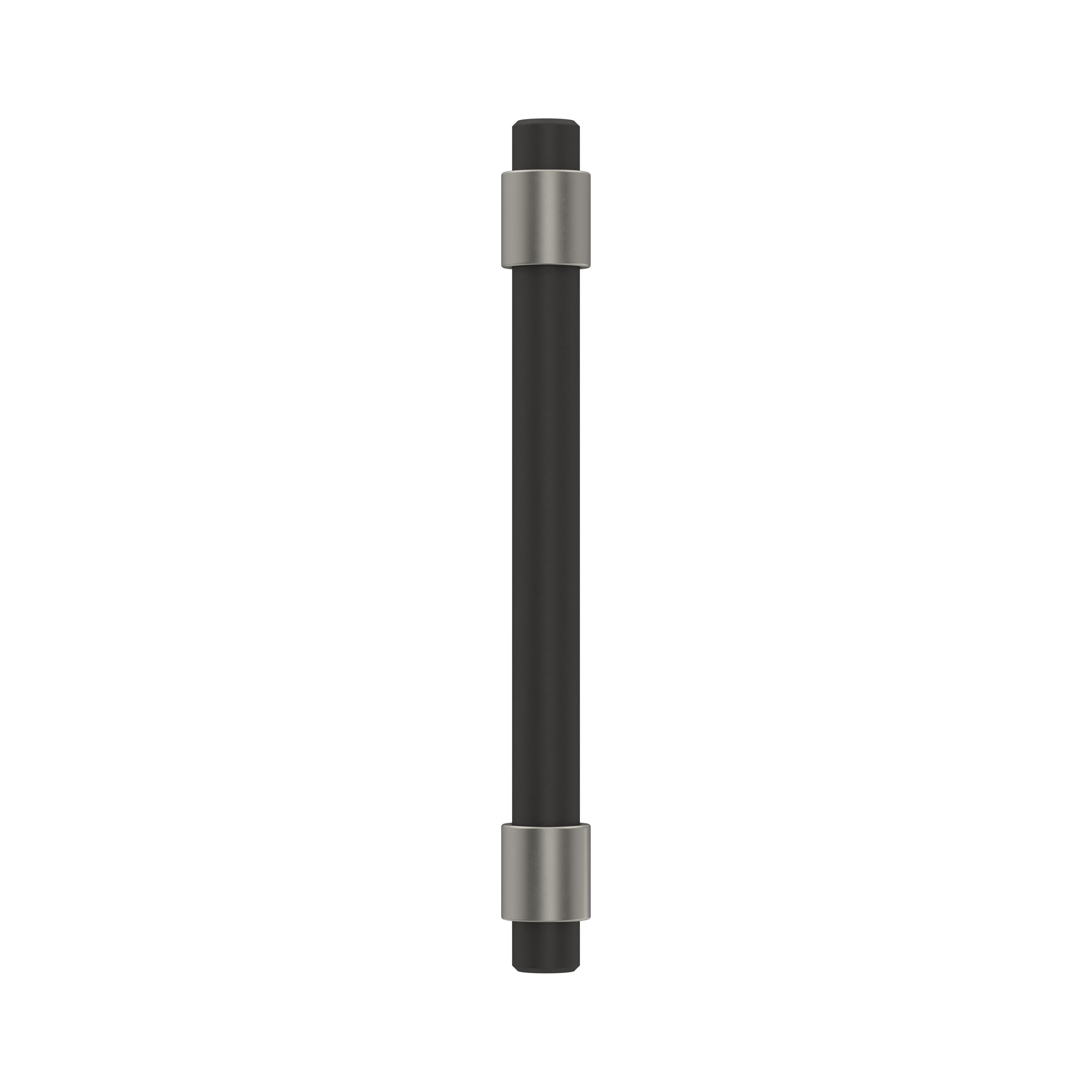 Matte Black and Satin Nickel Modern Cabinet Bar Pull