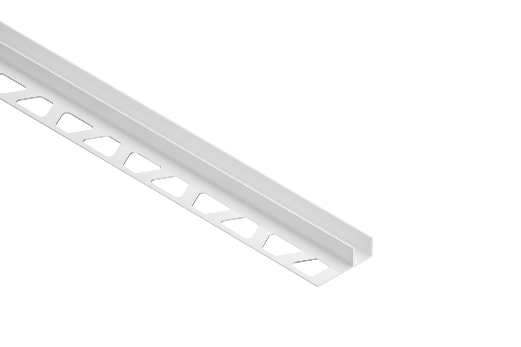 Schluter Systems SG110MBW12 Deco-SG 0.438-in W x 98.5-in L Matte white textured color-coated aluminum Aluminum Shadow gap Tile Edge Trim