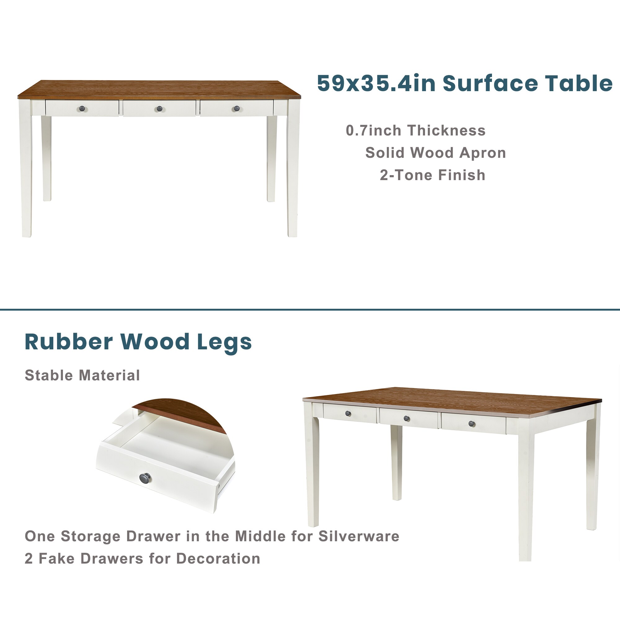 JIMSMAISON JMTMDTS43W Dining-Sets - View #3