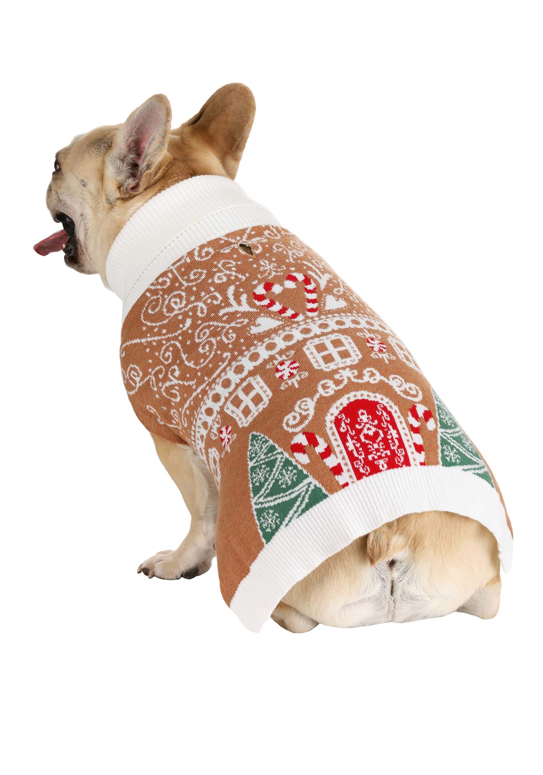 HalloweenCostumes - FUN Wear Gingerbread Holiday Sweater for Pets Christmas Sweaters S