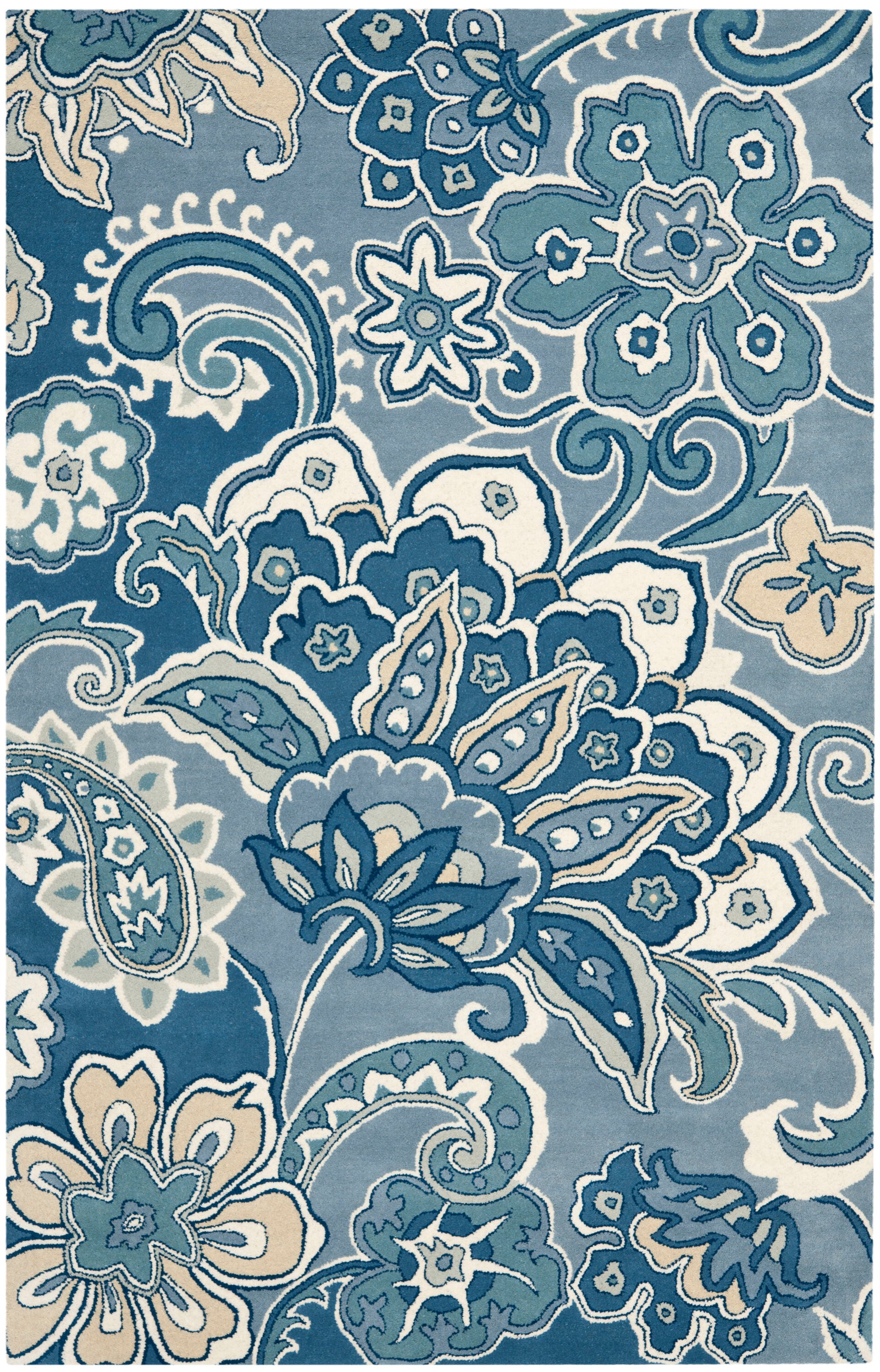 Safavieh Soho Lila 8 X 10 (ft) Wool Blue Indoor Floral/Botanical Area ...