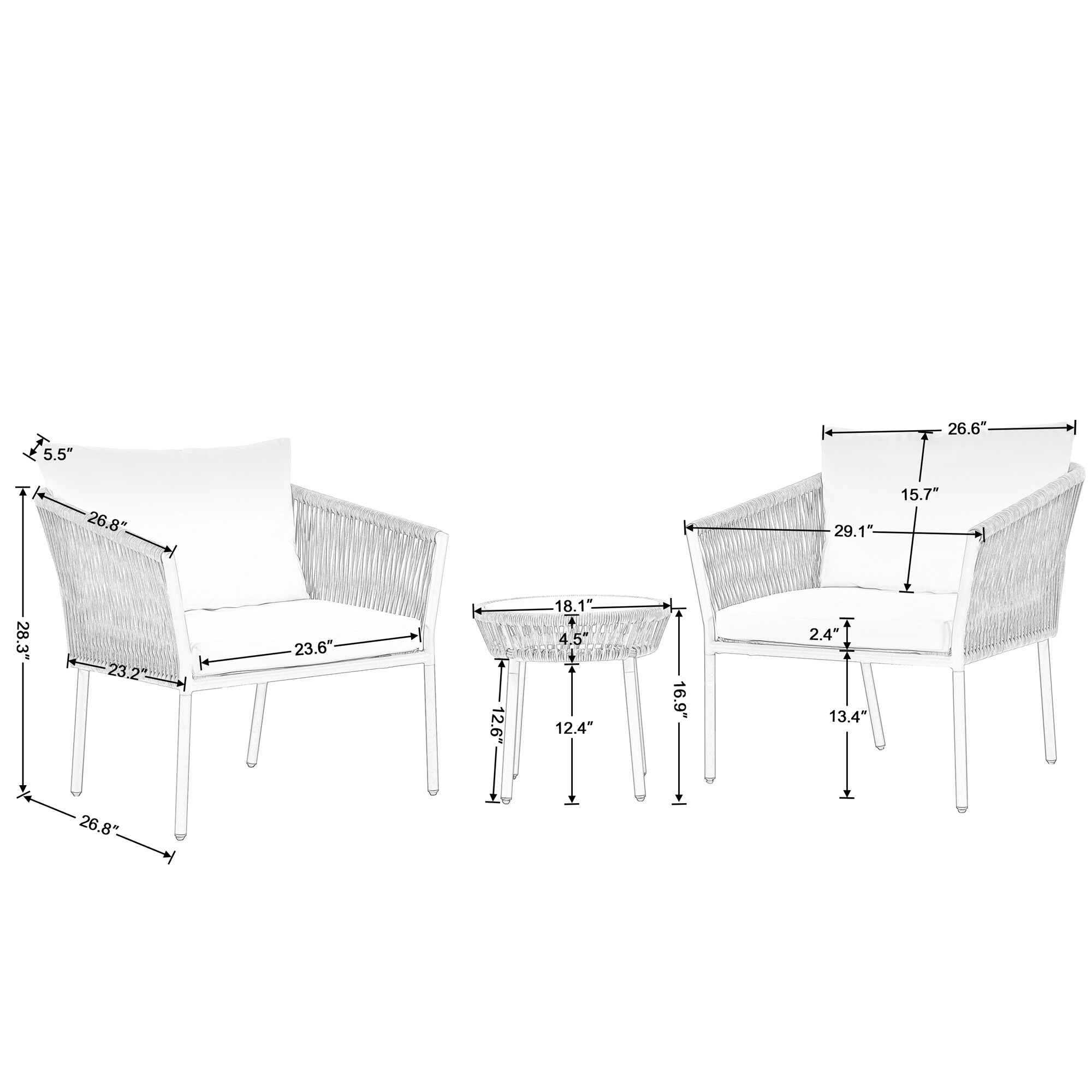 Clihome SL-1906WY10-AA Patio-Conversation-Sets - View #5