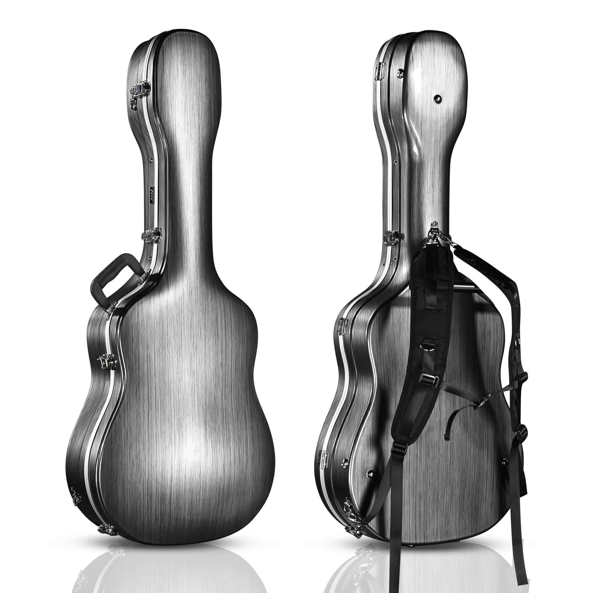 Yescom 28GHC007-ABS-11-LO ABS Acoustic Guitar Case Hard with Backpack Straps Dreadnought Hardshell for Airline Travel