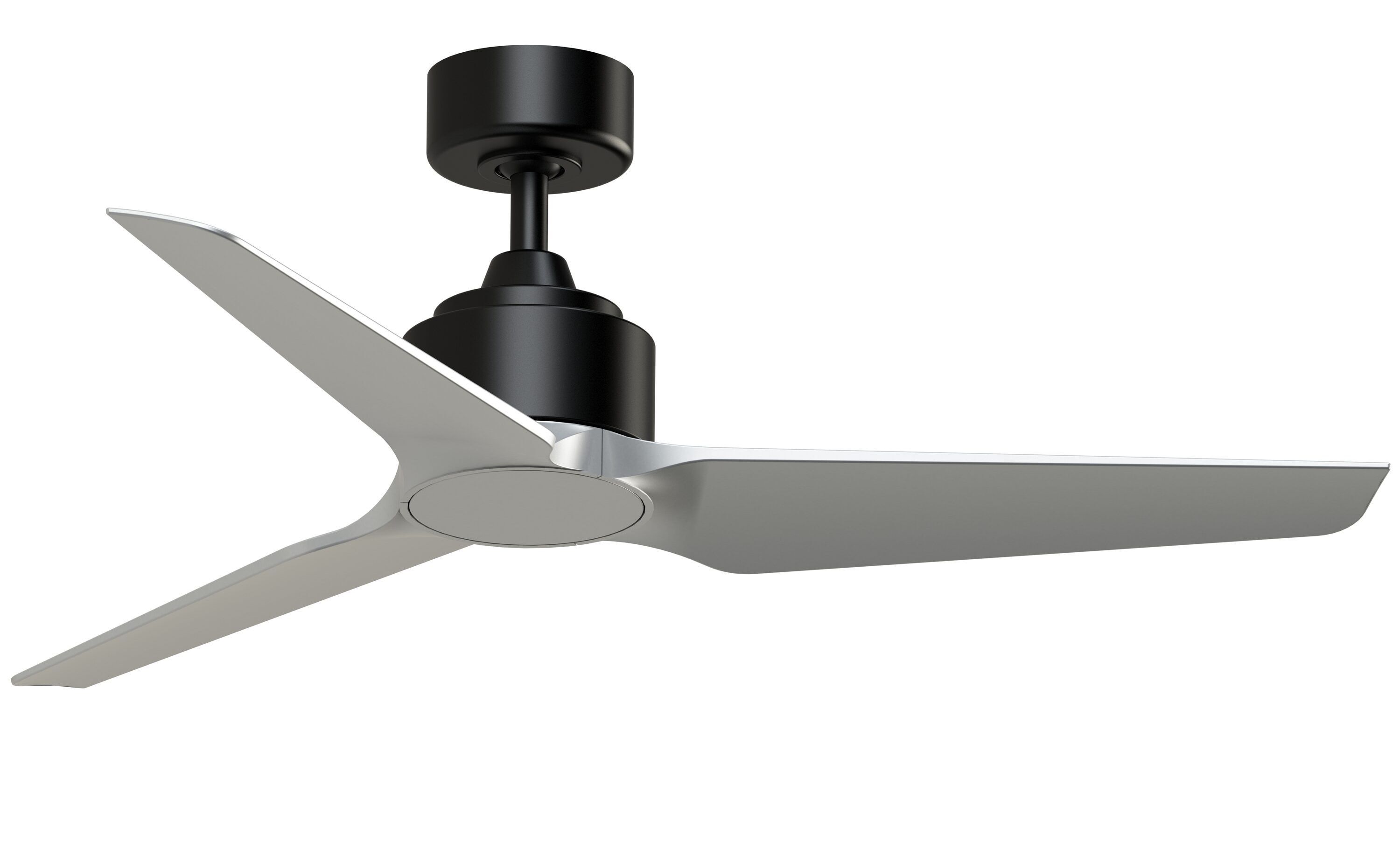 Fanimation FPD8514BLW-48SLW TriAire Custom 48-in Outdoor Smart Black with Silver Blades Propeller Ceiling Fan Light Kit Compatible - Remote Included ( 3 -Blade )