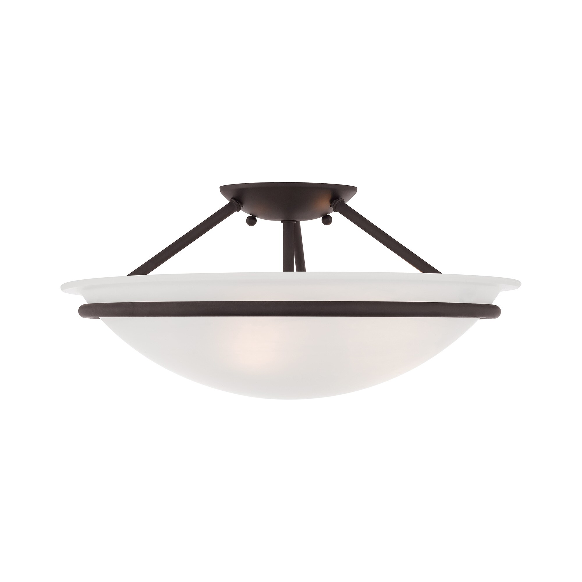 Livex Lighting 4824-07 Newburgh 1 -Light 16-in Bronze Semi Flush Mount Light
