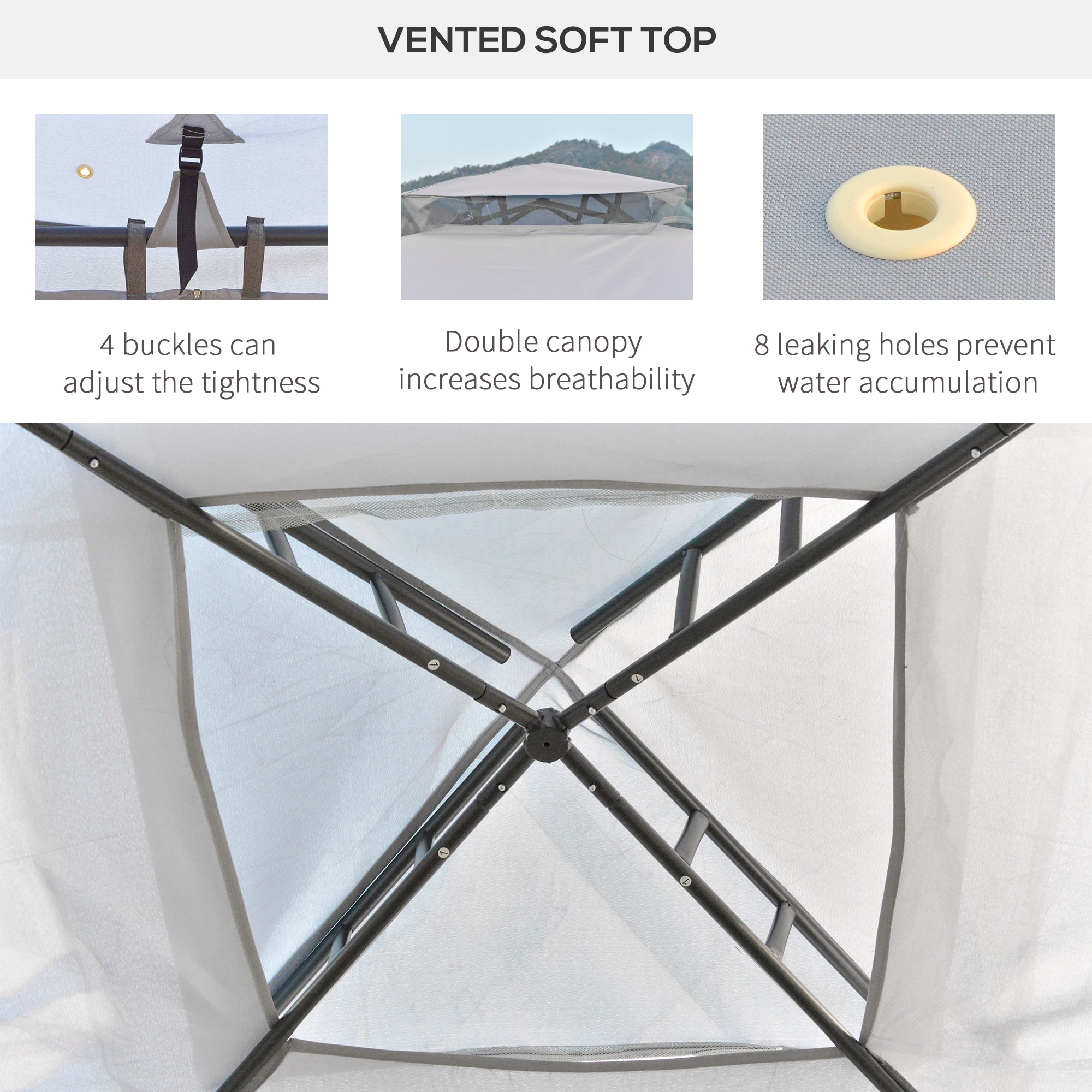 Forclover HYFE-3907BE Wood-Resin-Gazebos - View #3