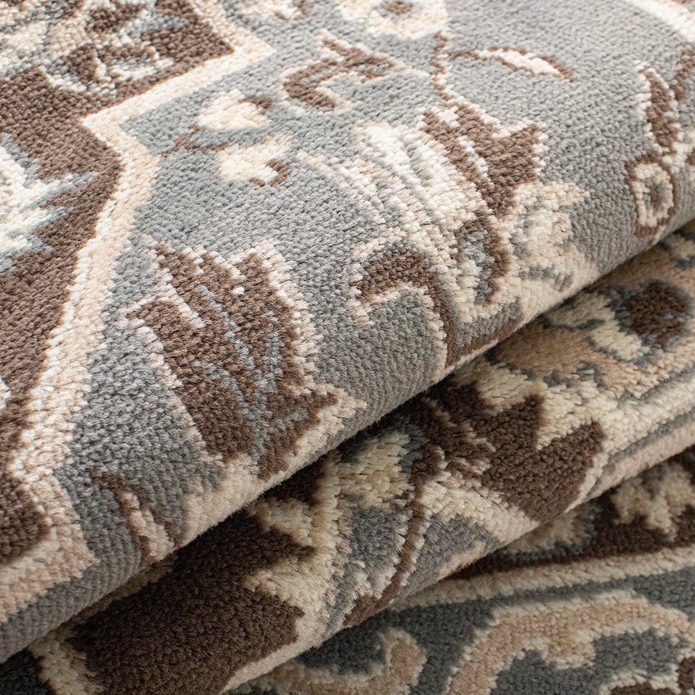 Handmade Gray Synthetic 3'x2' Easy-Care Stain-Resistant Area Rug