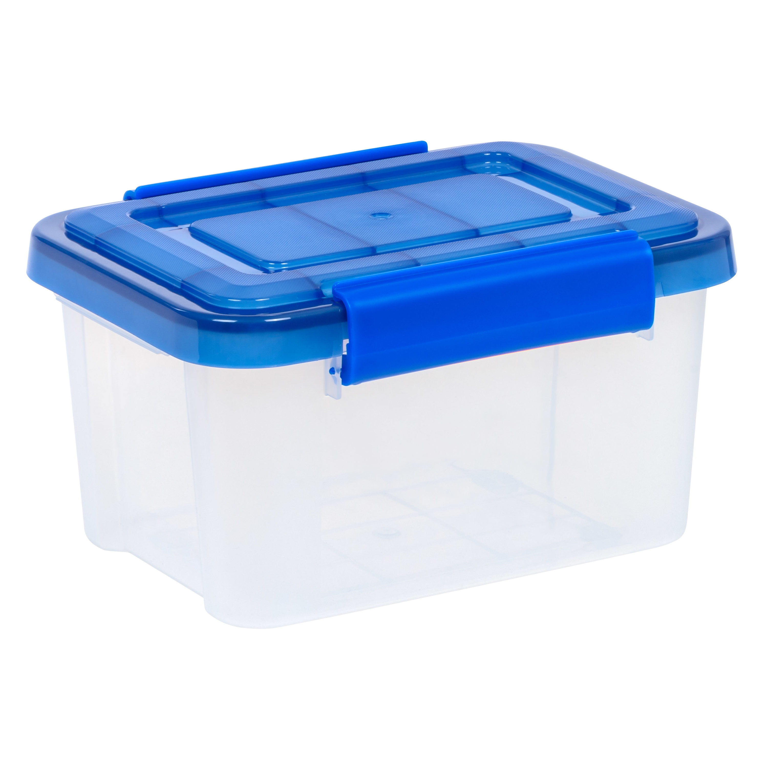 tijdschrift Meer Beschrijven IRIS Small 1.5-Gallons (6.5-Quart) Blue Weatherproof Tote with Latching Lid  in the Plastic Storage Containers department at Lowes.com
