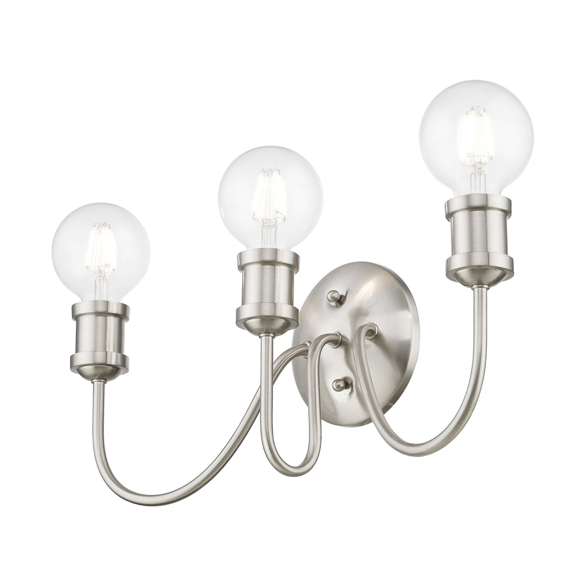 Brushed Nickel 3-Light Dimmable Vanity Fixture