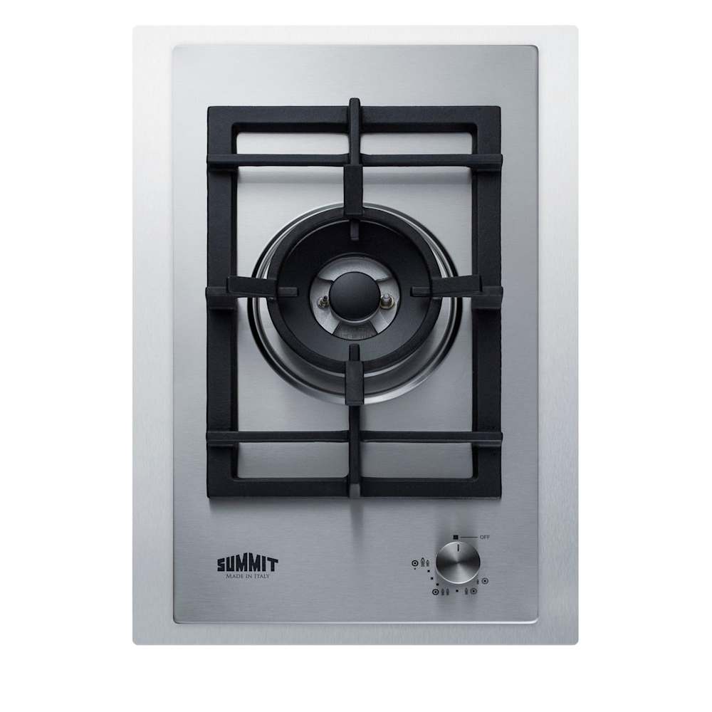  GCJ1TK15 15 Inch Wide 1 Burner Gas Cooktop with Propane Conversion Kit and Wok Ring