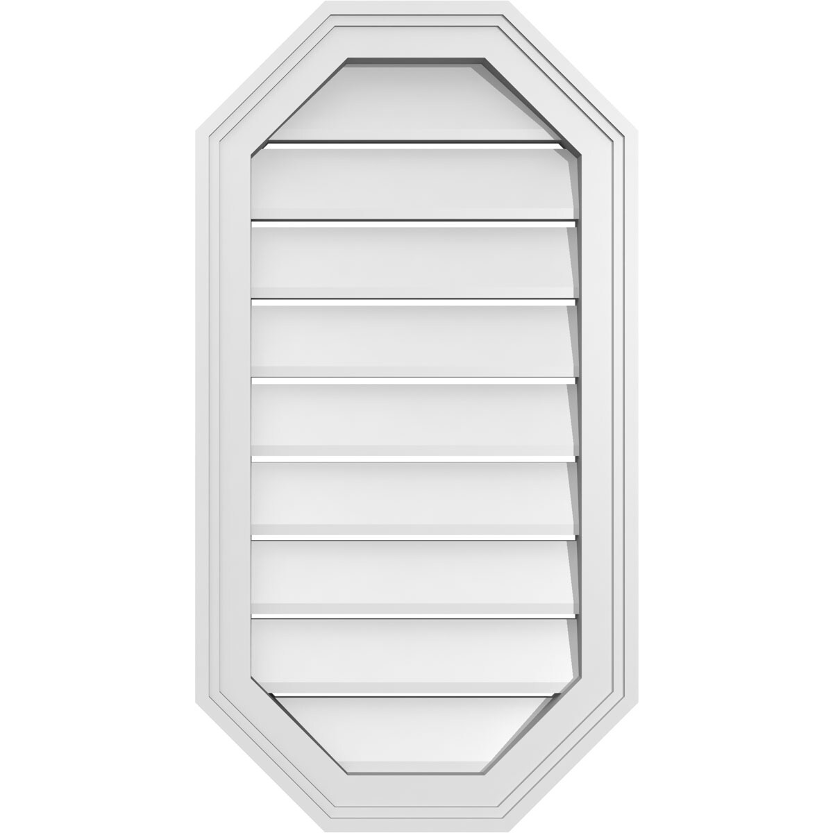 Ekena Millwork GVPOV16X3002SF 16-Inches x 30-Inches Off-white Octagon PVC Gable Louver Vent