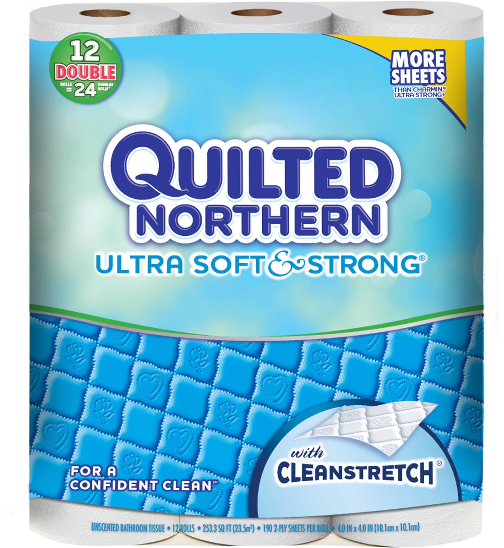 Quilted Northern Bathroom Tissue, Unscented, Mega Rolls, 2 Ply 12 Ea, Bath  Tissue