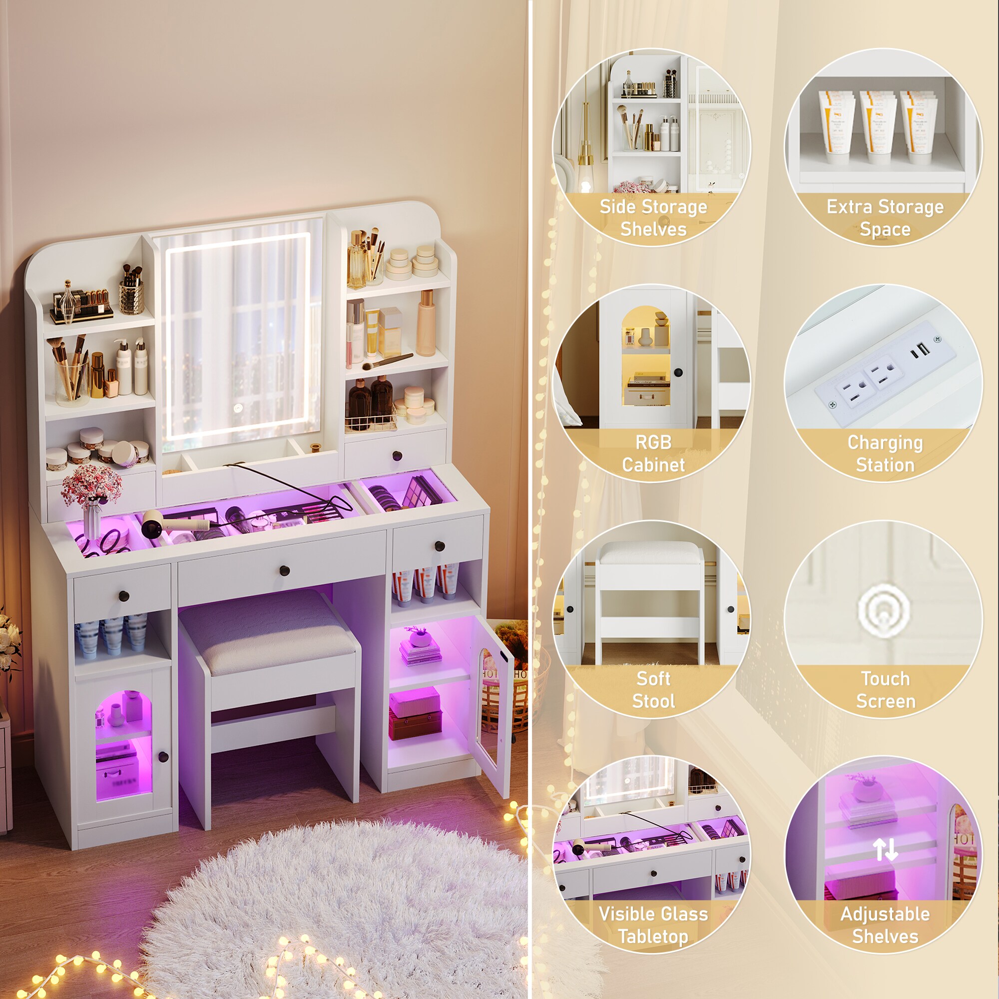 ModernLuxe N704P281511K Bedroom-Vanities - View #4