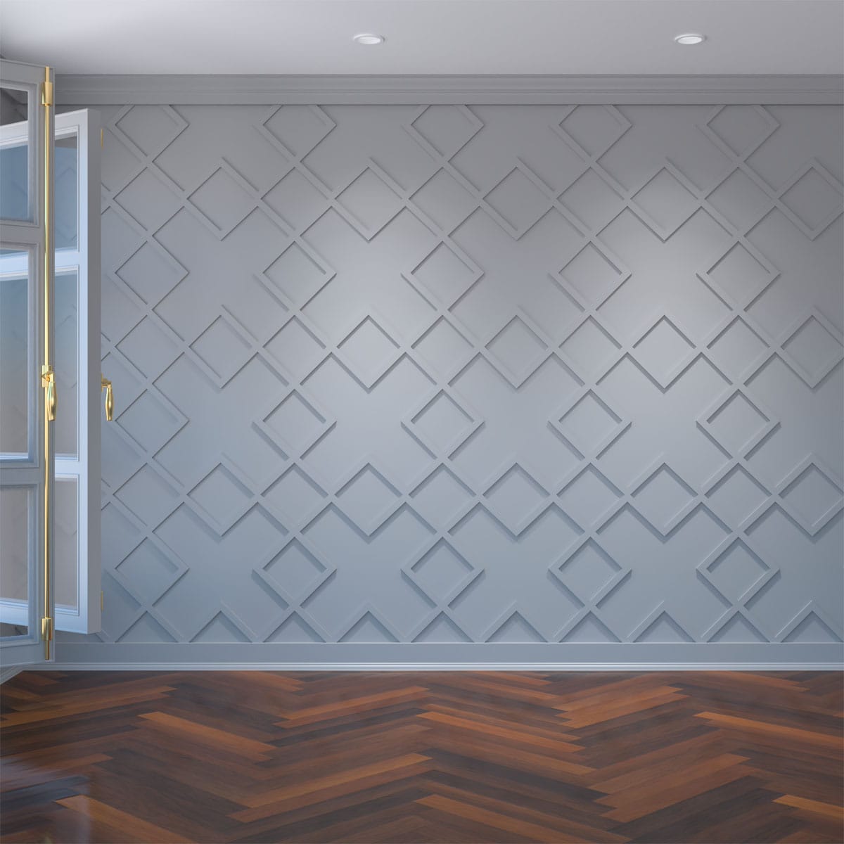 Ekena Millwork WALP24X24FLR 23-3/8-in x 23-3/8-in Smooth Paintable/Stainable White PVC Fretwork Wall Panel ( 3.79 )