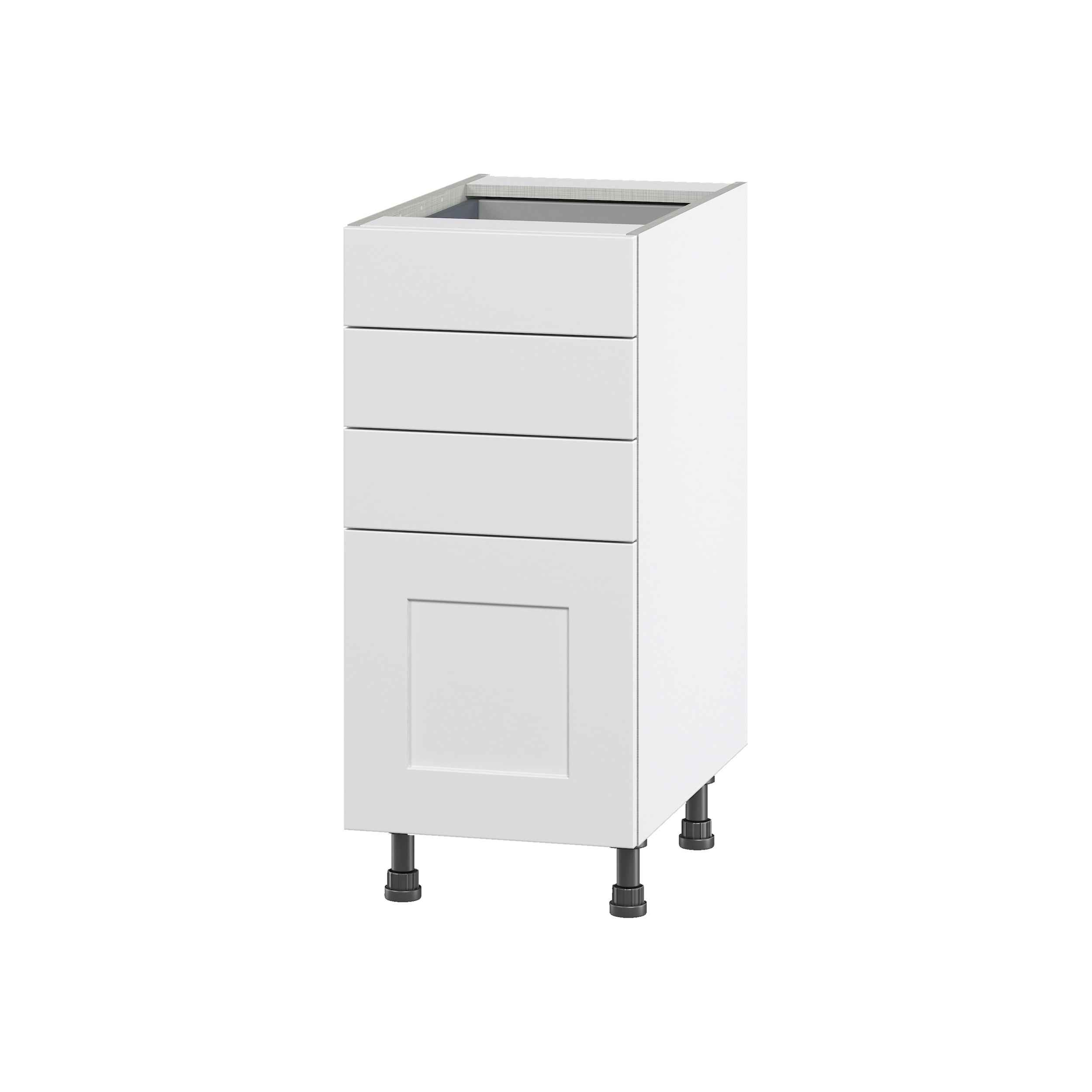 Hugo&Borg Jolie 15-in W x 34.5-in H x 25-in D Warm White 4-Drawer Base Fully Assembled Cabinet