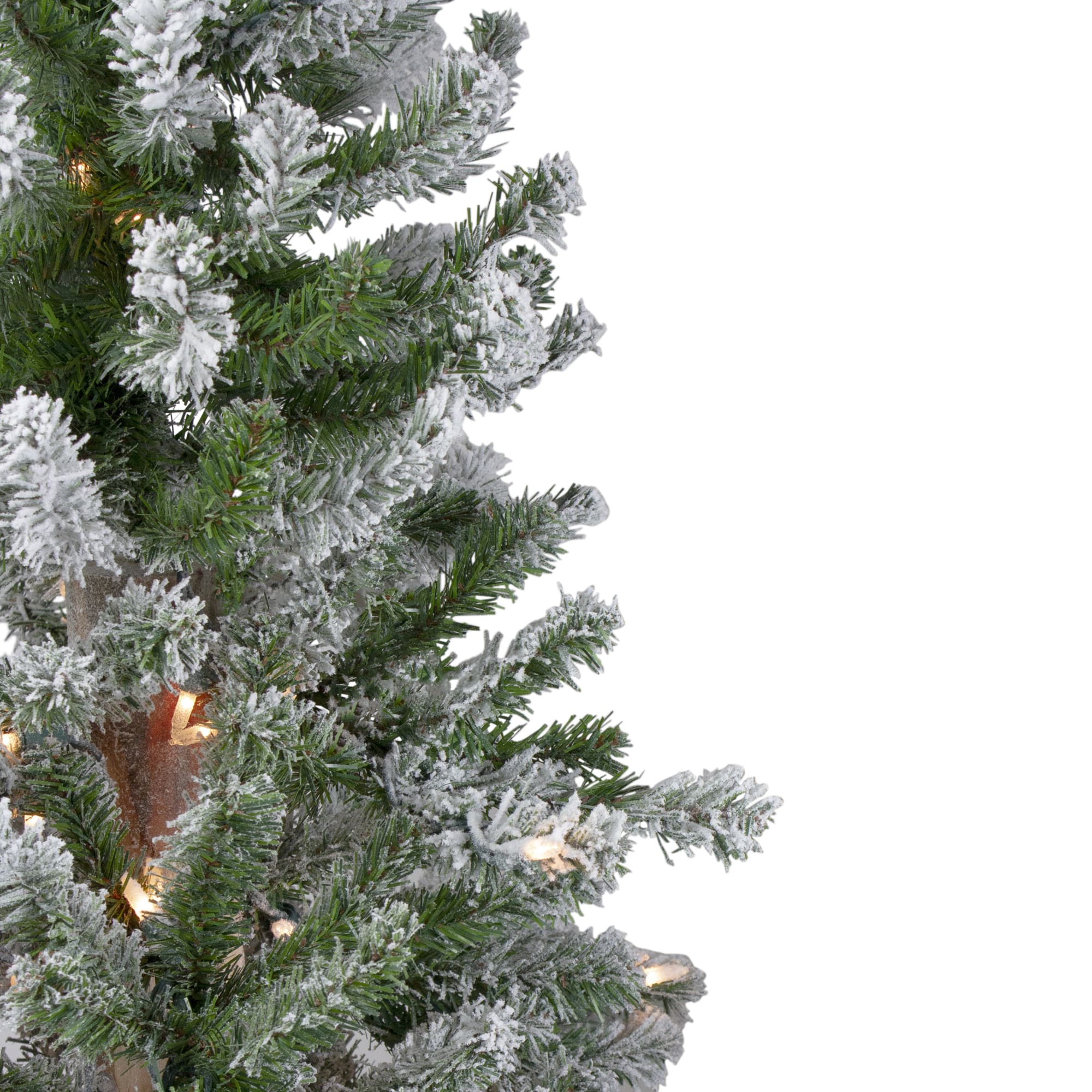 Northlight Pre-Lit Medium Flocked Alpine Artificial Christmas Tree - 4 ...