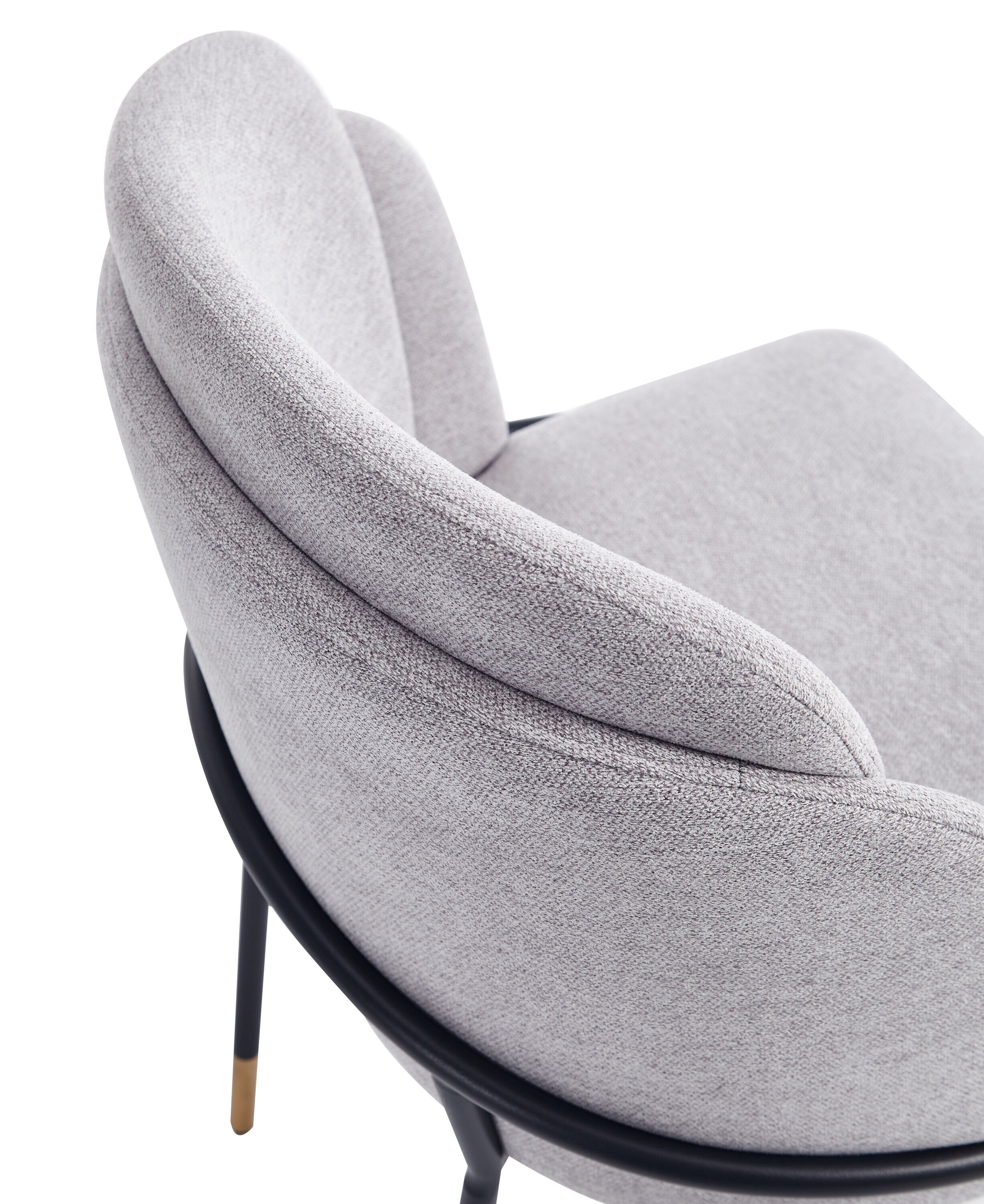 High Gray Upholstered Metal Side Chair