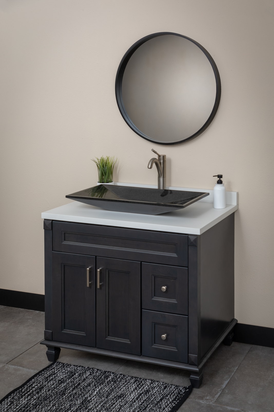 Eden 28'' Black Granite Rectangular Bathroom Sink