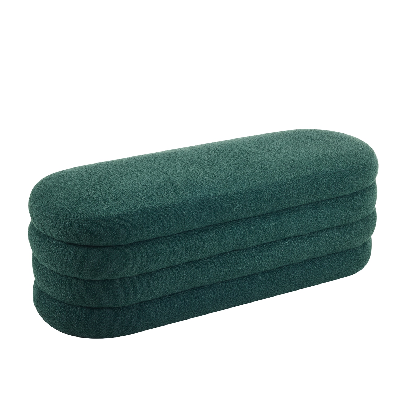 BWE A-9STOOL-04-BGR Modern Blackish Green Wool Round Storage Ottoman