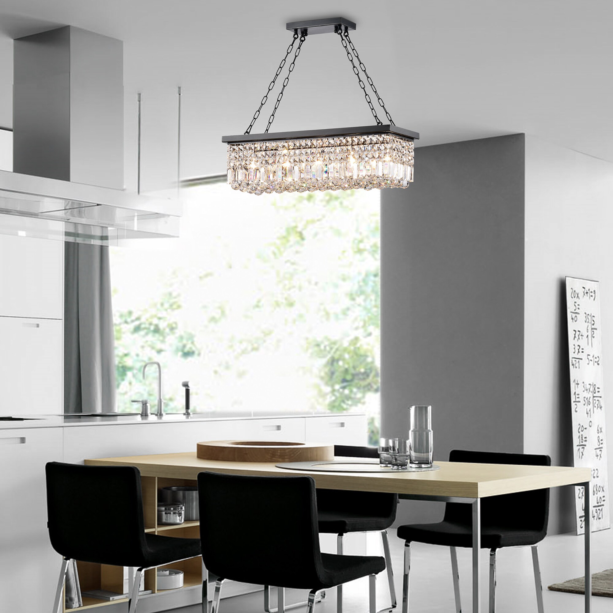 KINWELL Contemporary chandelier 5-Light Black Modern/Contemporary ...