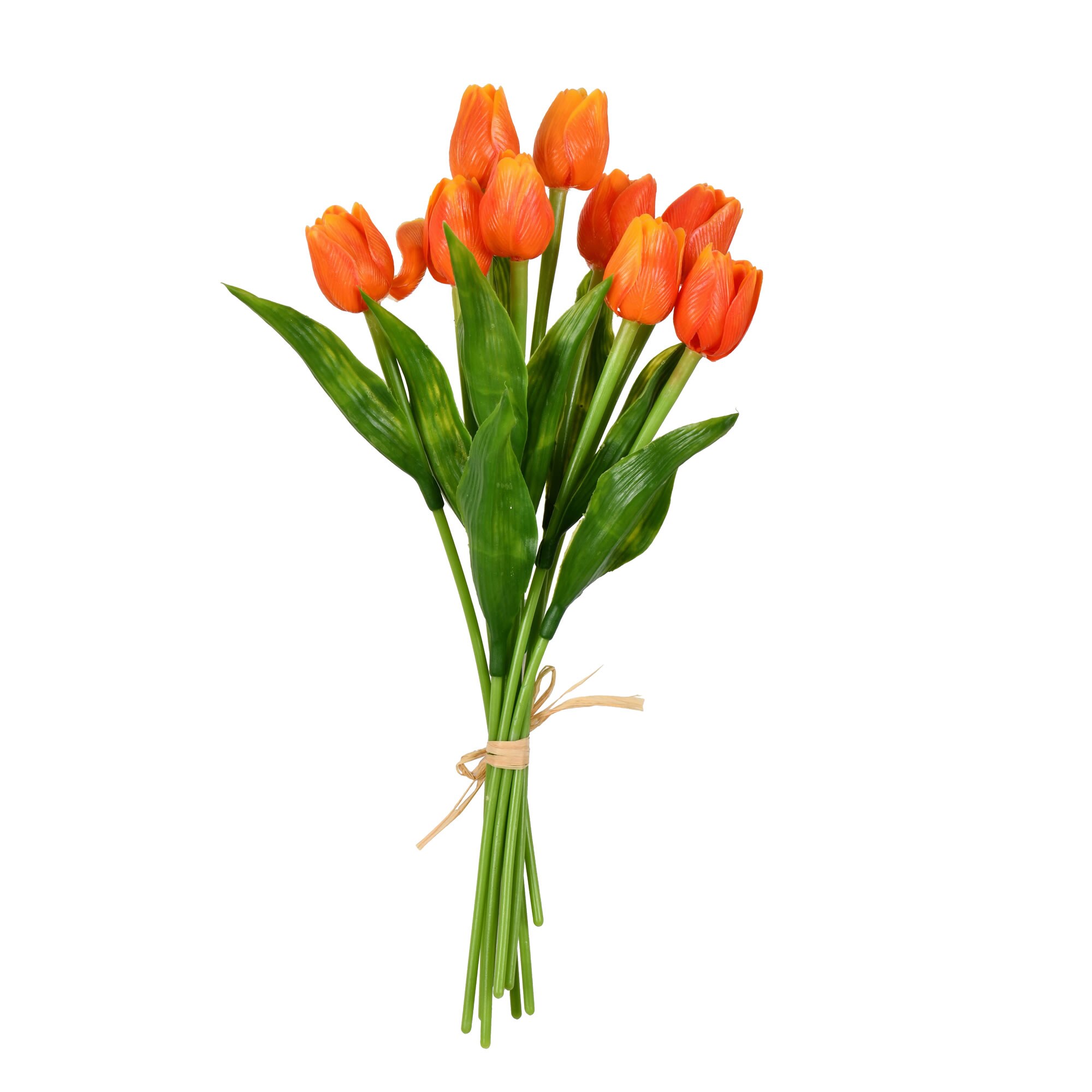 Vickerman FI190318 14-in Orange Indoor Tulips Artificial Flower