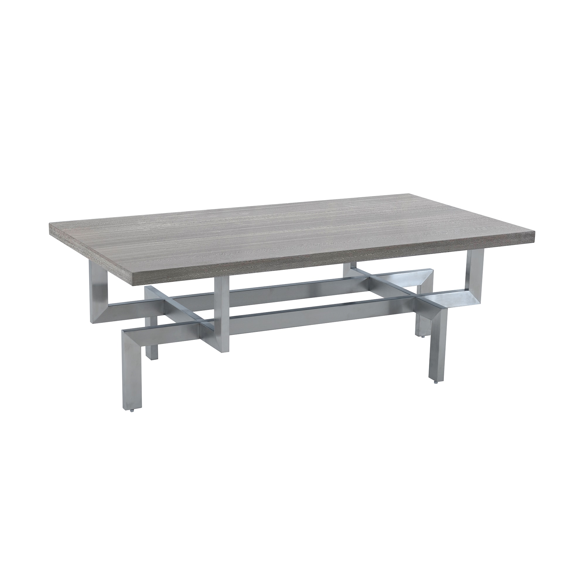 Armen Living LCILCOBSGR Gray Rubberwood Wood Modern Coffee Table