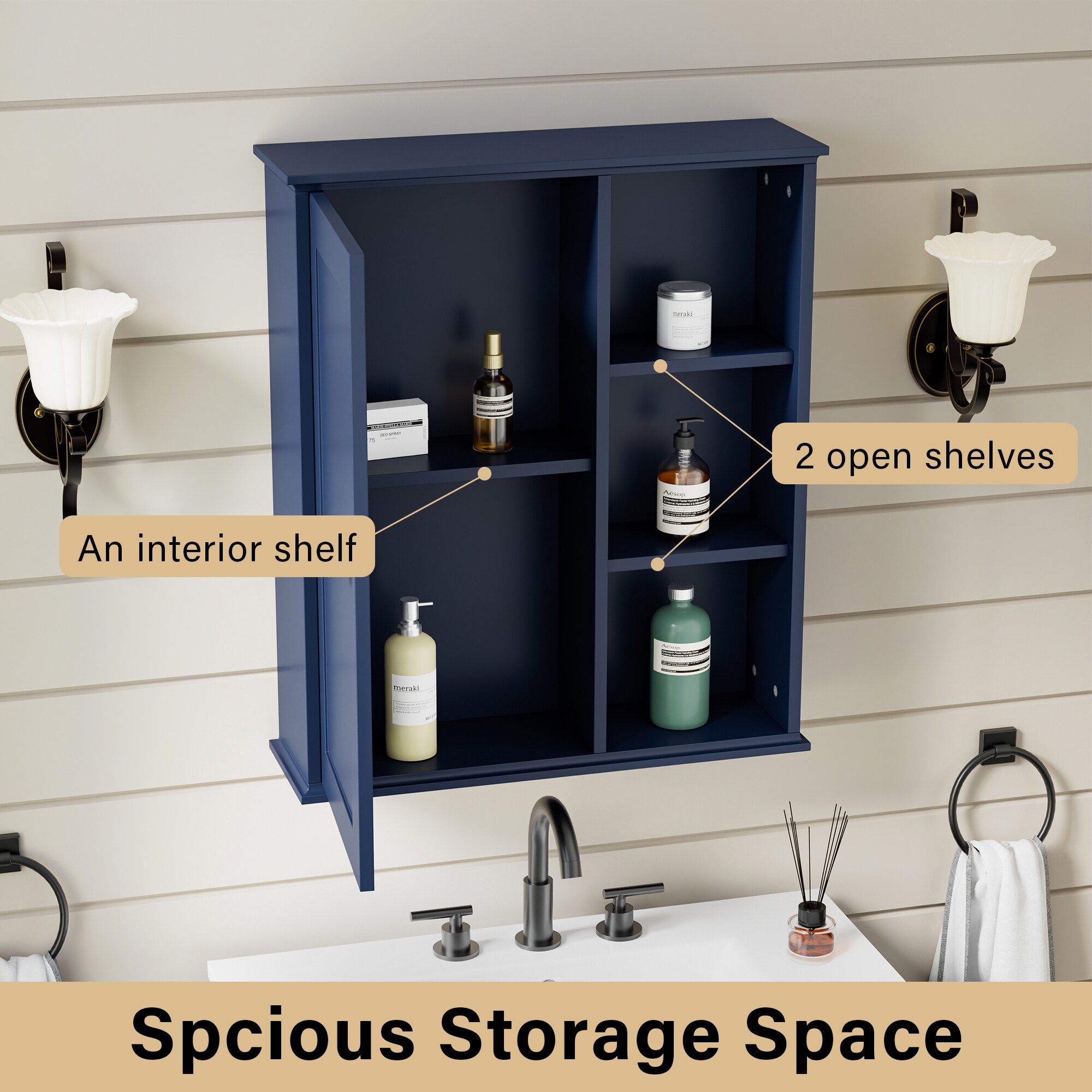 WELLFOR GFKM3C-BL Bathroom-Wall-Cabinets - View #10