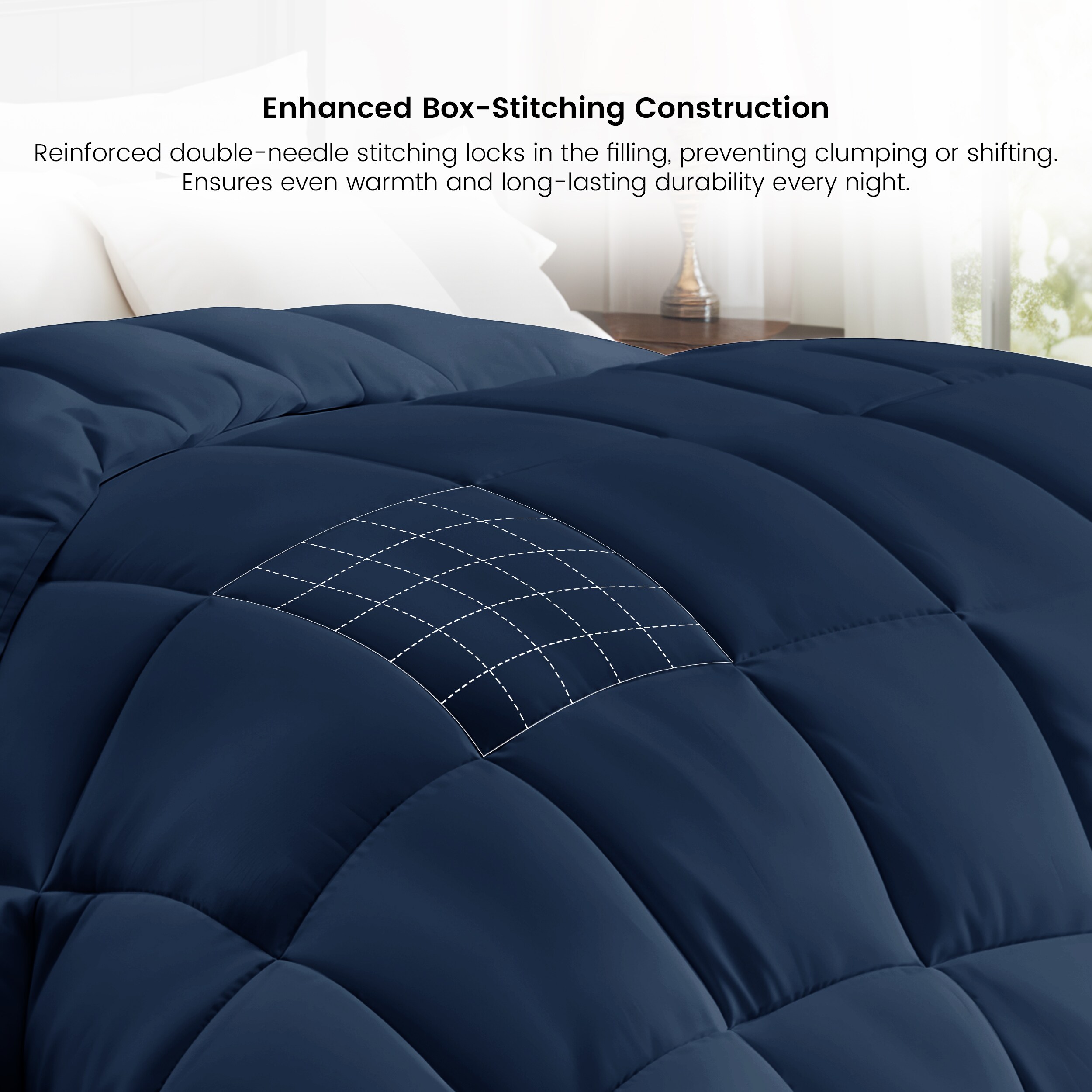 Lux Decor Collection COMFRT Q NVY Comforters-And-Bedspreads - View #3