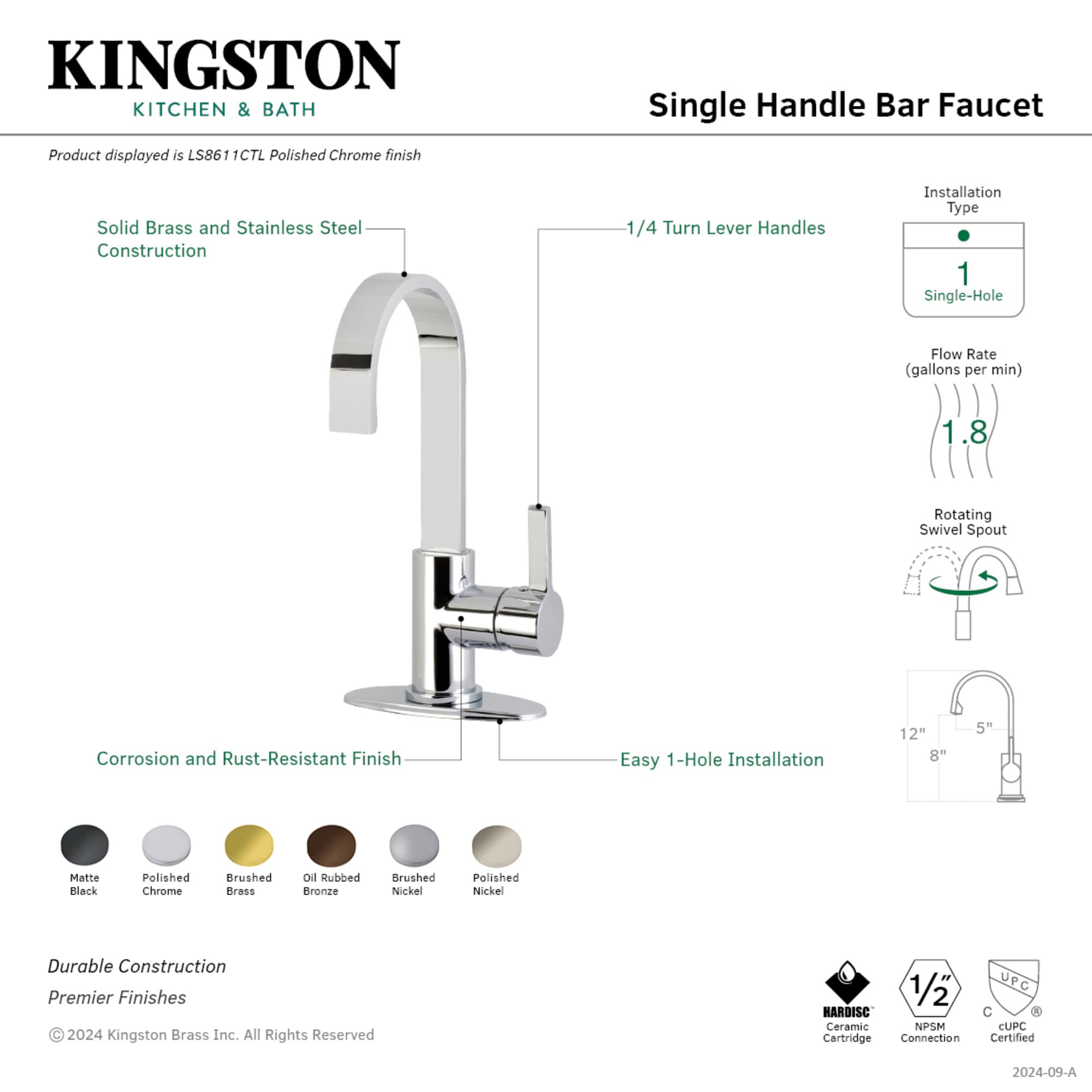 Kingston Brass WLLS8610CTL Kitchen-Faucets - View #3