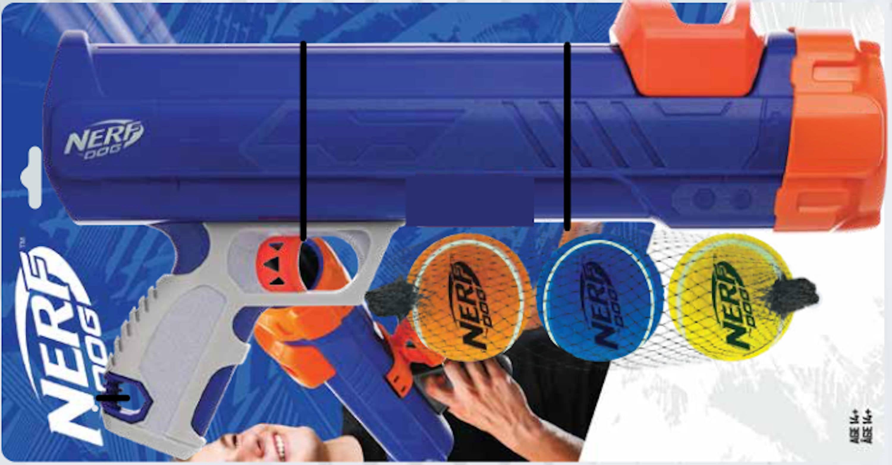 Nerf 16in Dog Tennis Ball Blaster Blue Plastic BPA-Free